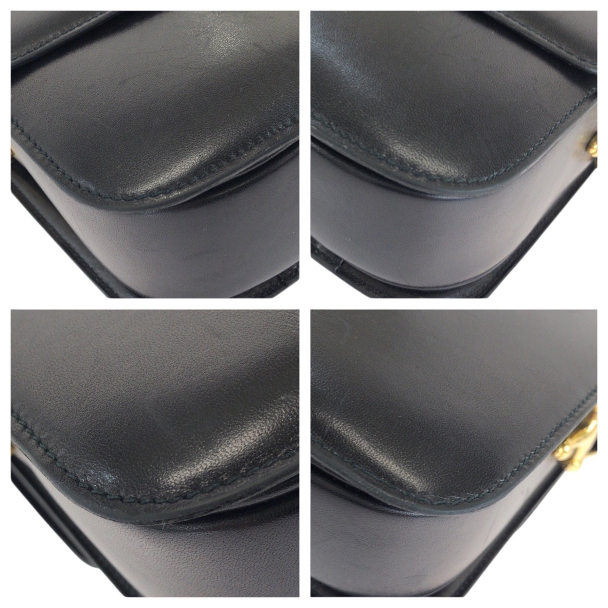 Celine Black Leather Pochette Shoulder Bag (Pre-Owned)