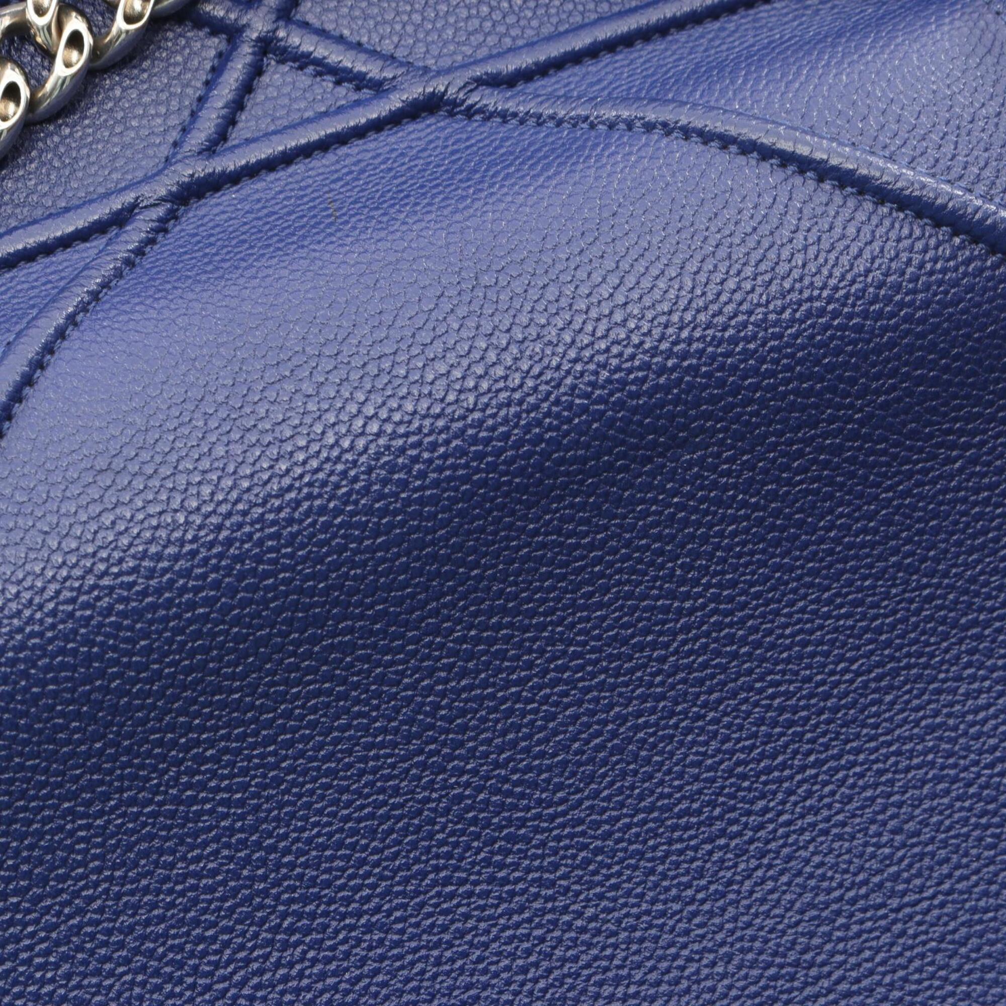 Christian Dior Blue Leather Handbag Shoulder Bag (Pre-Owned)