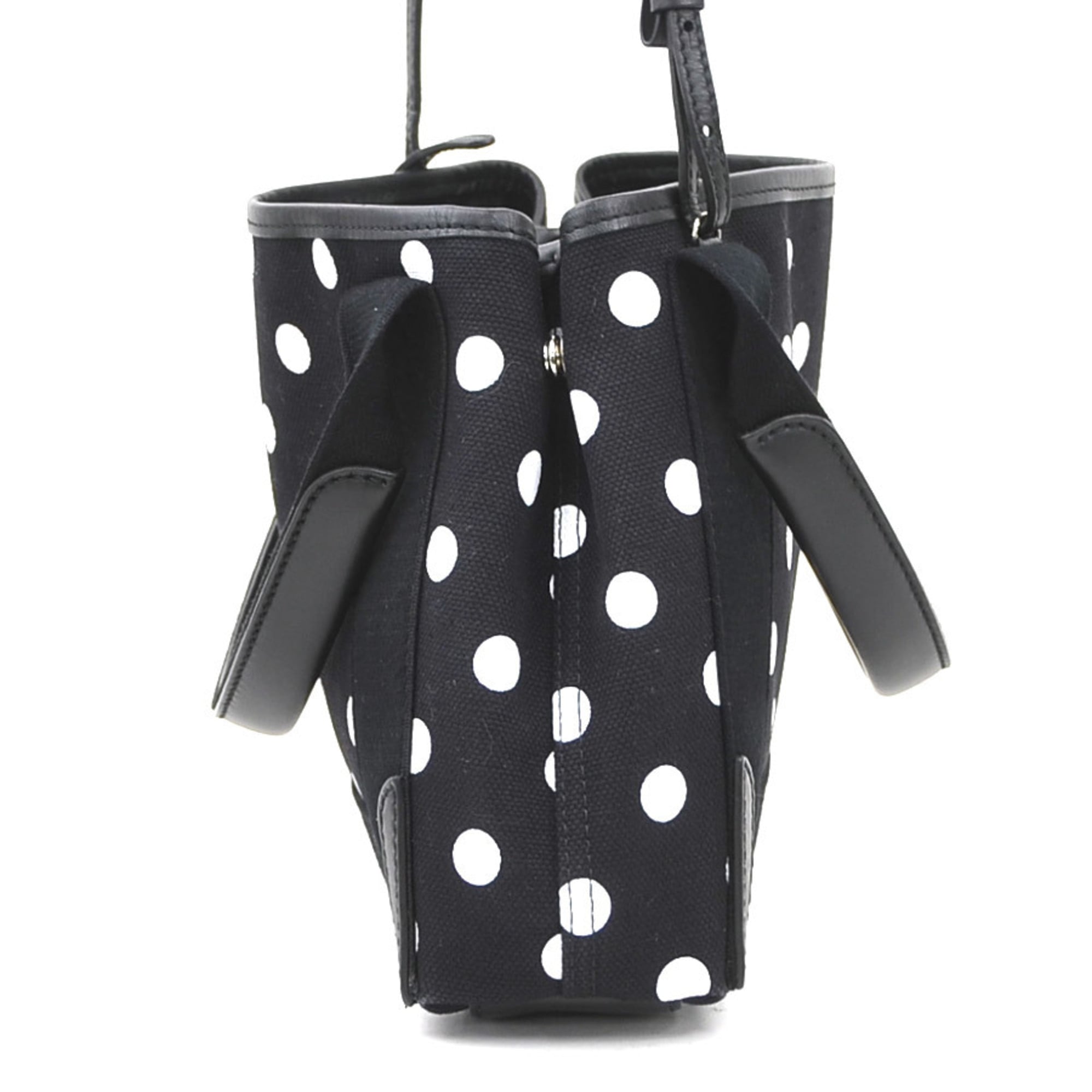 Balenciaga Black White Canvas Leather Handbag Shoulder Bag (Pre-Owned)