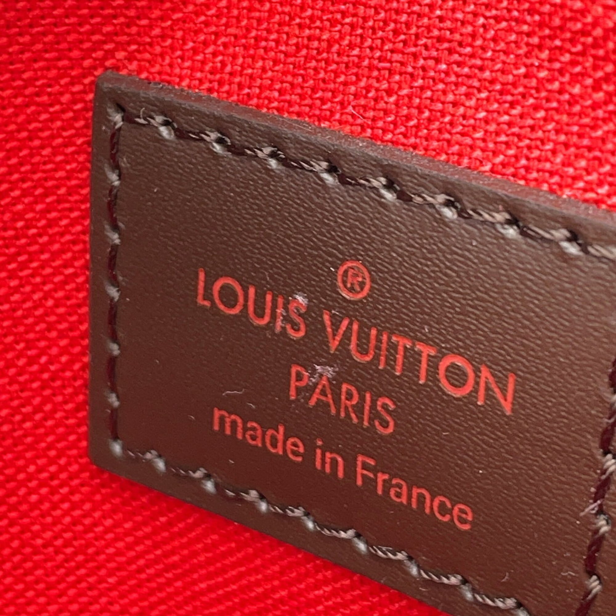 Louis Vuitton Damier Canvas Ebene Monogram Red Color Monogram Handbag (Pre-Owned)
