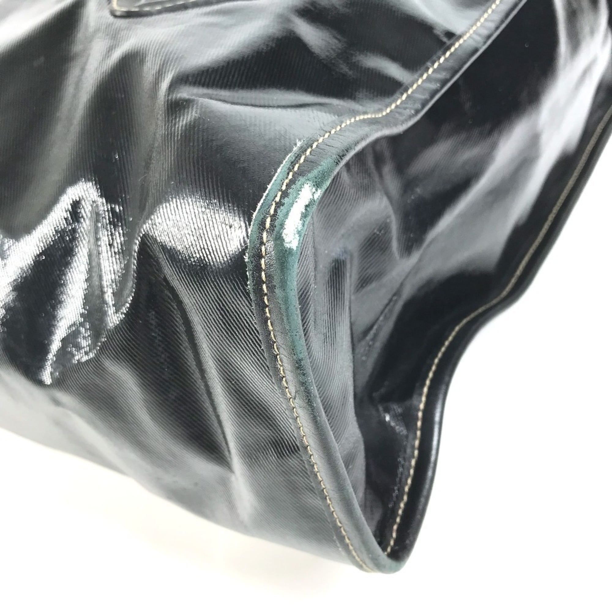 Gucci Hysteria Black Leather Coated Canvas Shoulder Bag Tote Bag (Pre-Owned)