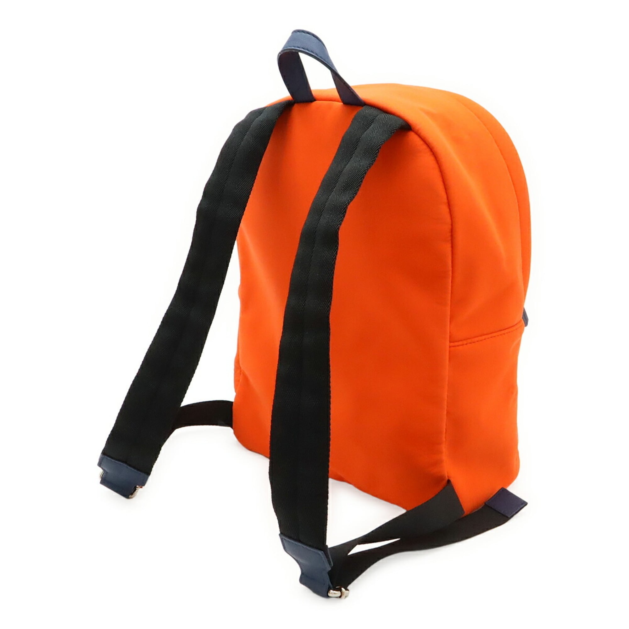 Fendi Black Orange Neoprene Leather Backpack (Pre-Owned)