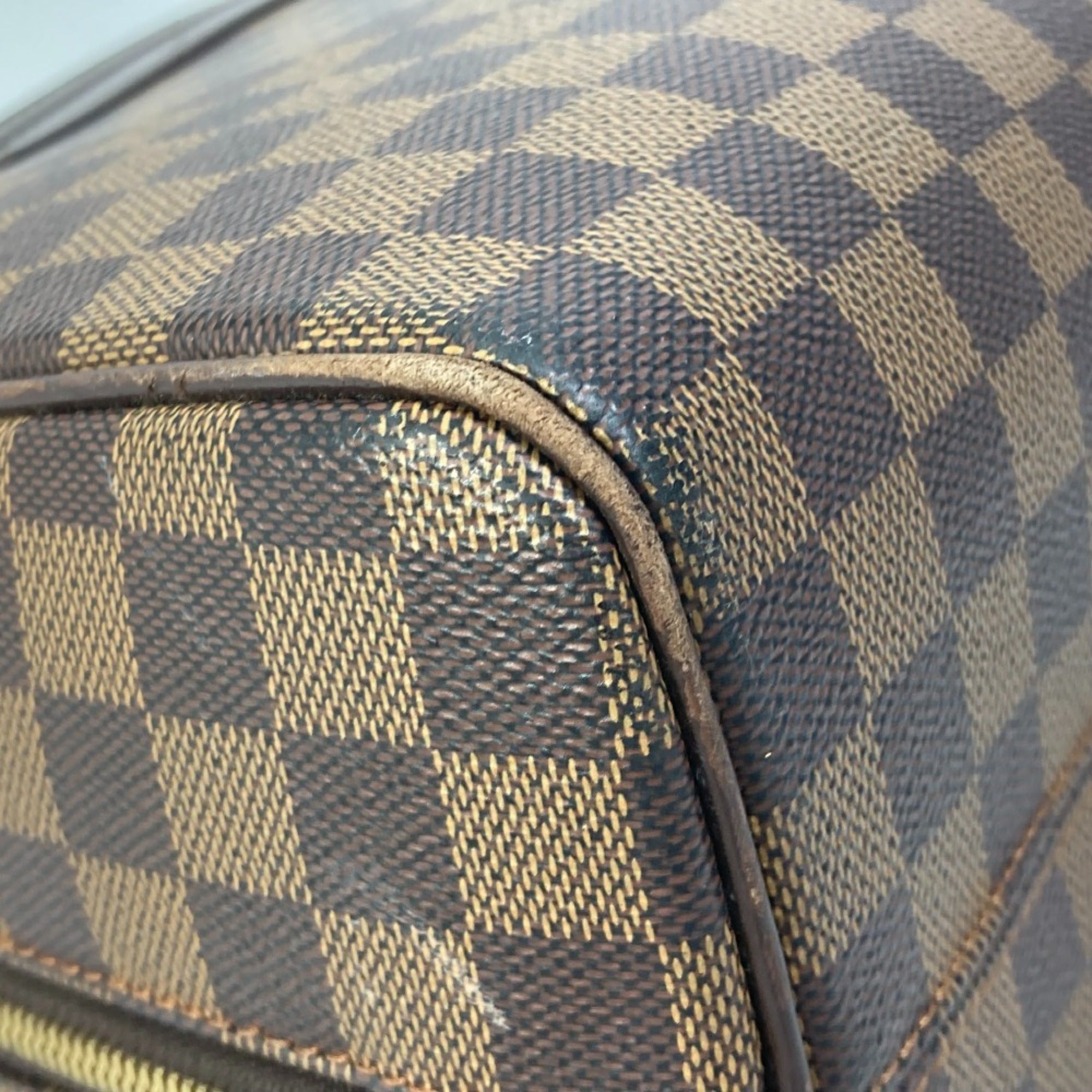 Louis Vuitton Damier Brown Ebene Damier Canvas Boston Bag Handbag Shoulder Bag (Pre-Owned)