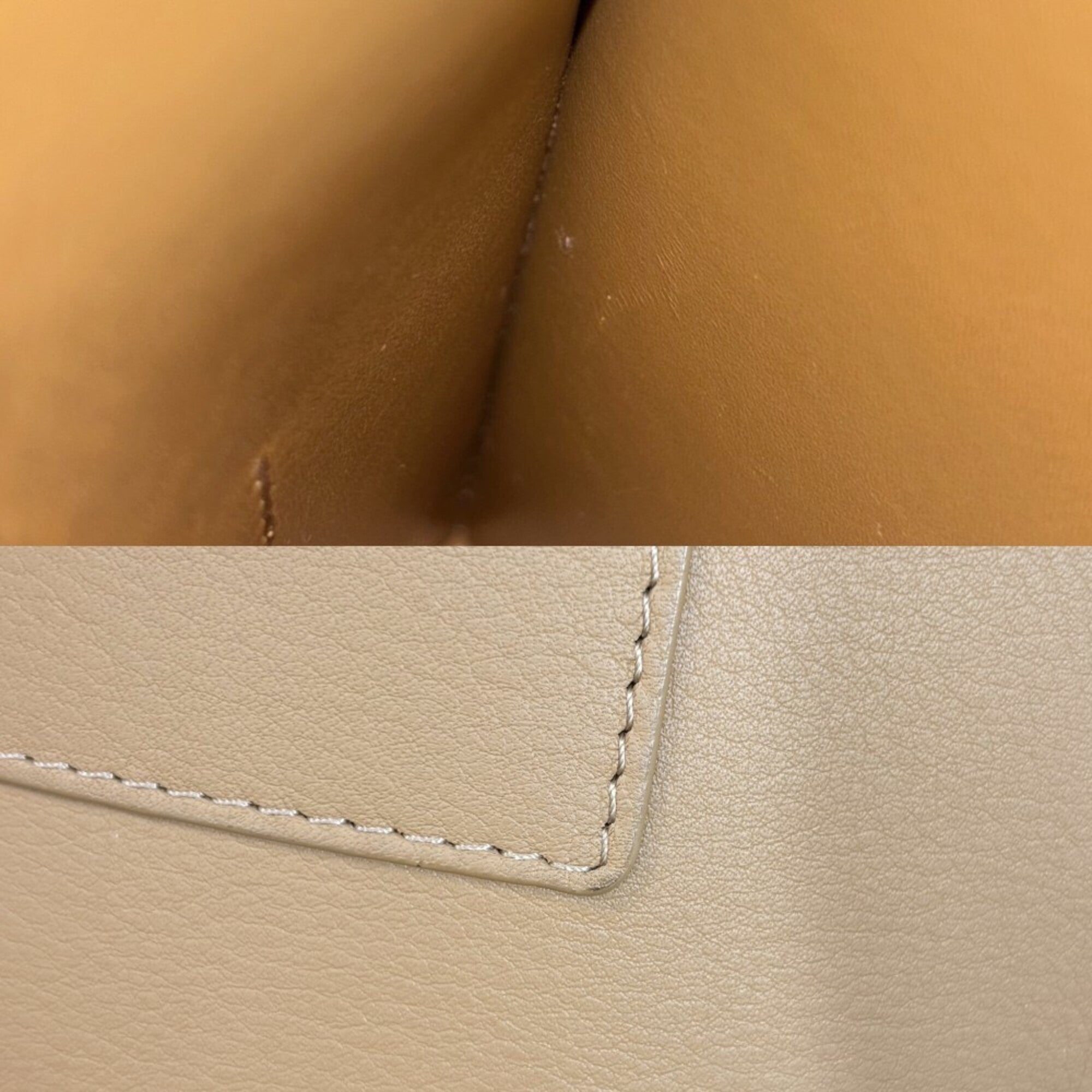 Loewe Beige Beige Gold White Leather Shoulder Bag (Pre-Owned)