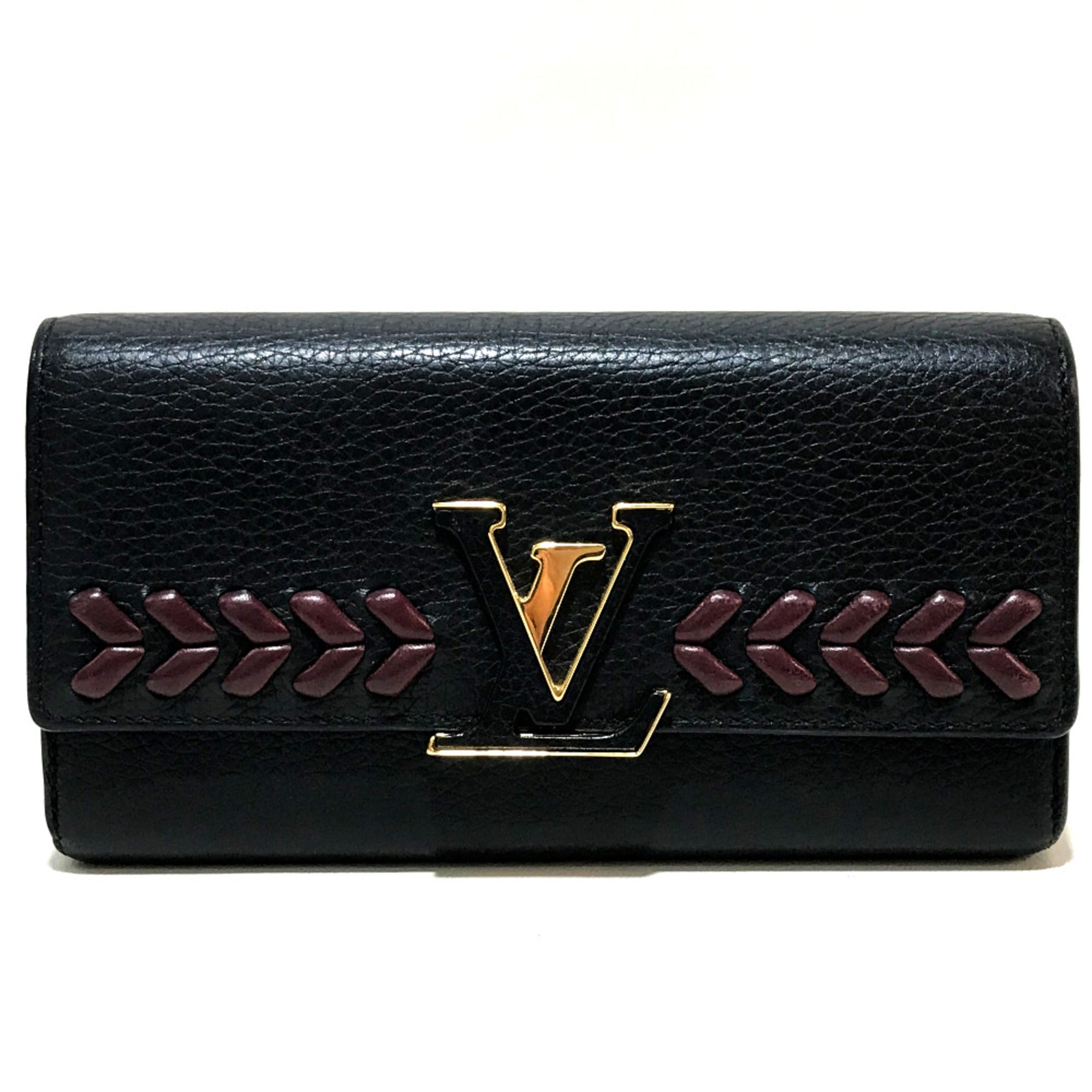 Louis Vuitton Black Leather Wallet (Bi-Fold) (Pre-Owned)