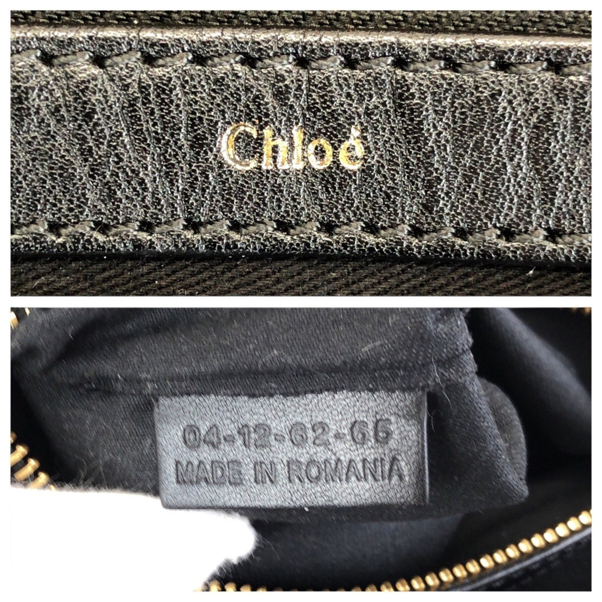 Chloé Beige Black Leather Handbag Tote Bag (Pre-Owned)