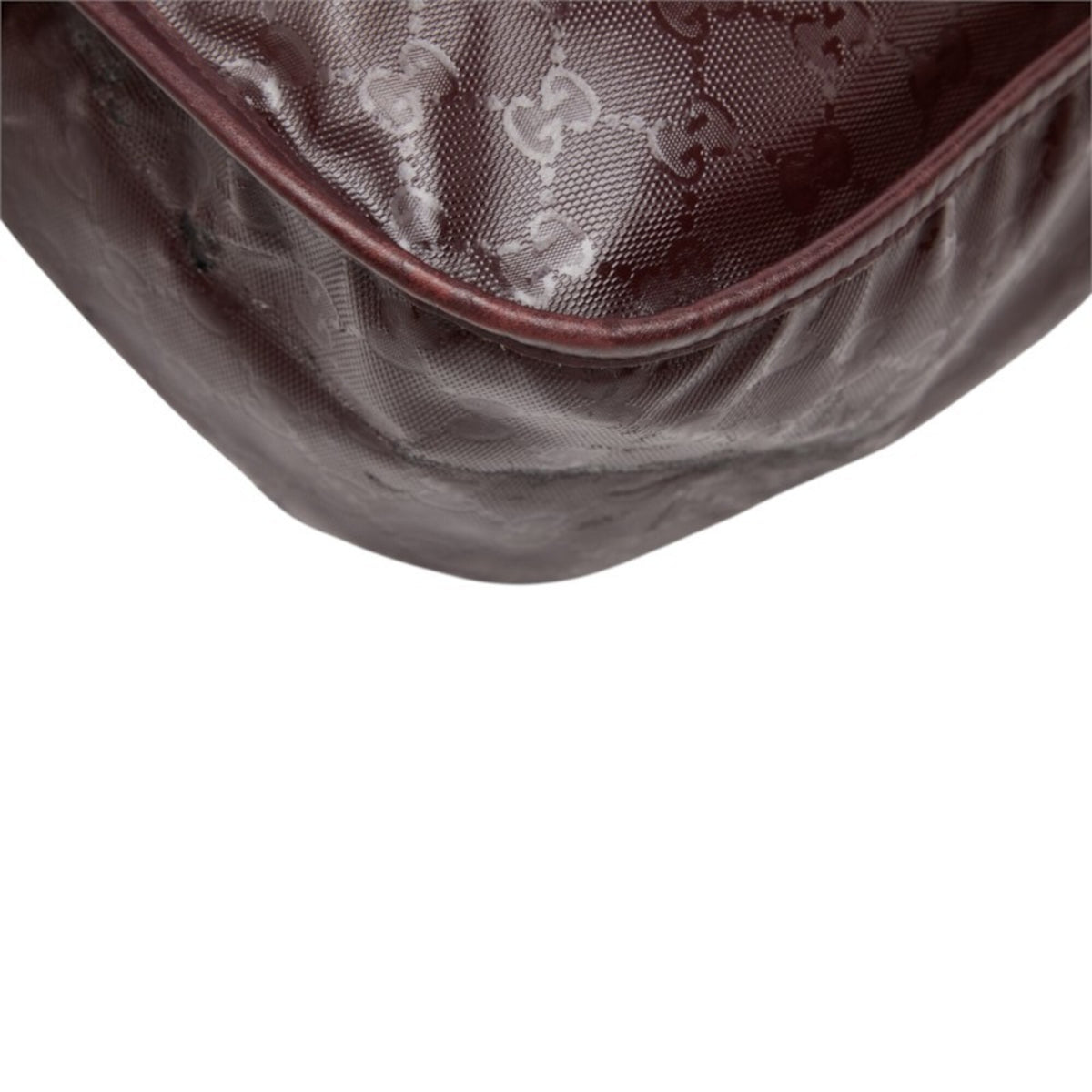 Gucci Red Color Wine Pvc Leather Messenger Bag Shoulder Bag (Pre-Owned)