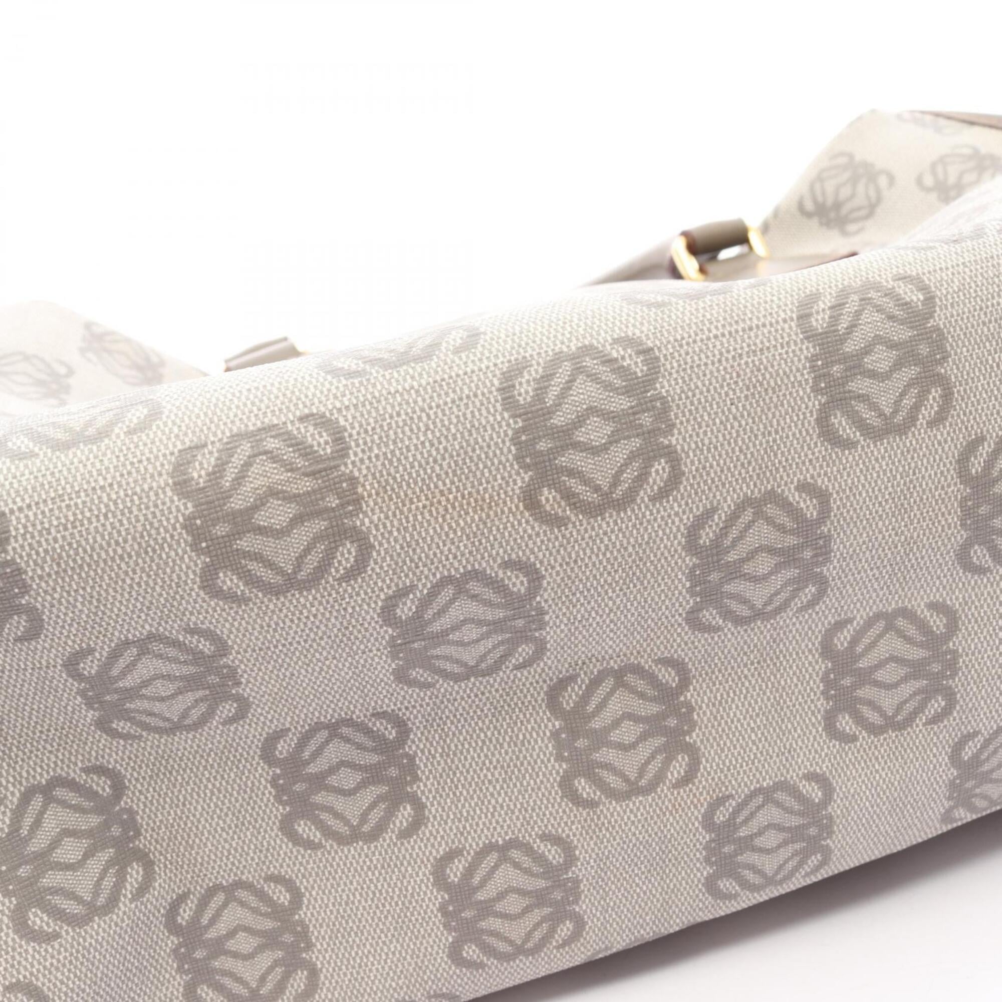 Loewe Gray Coated Canvas Leather Handbag Tote Bag (Pre-Owned)