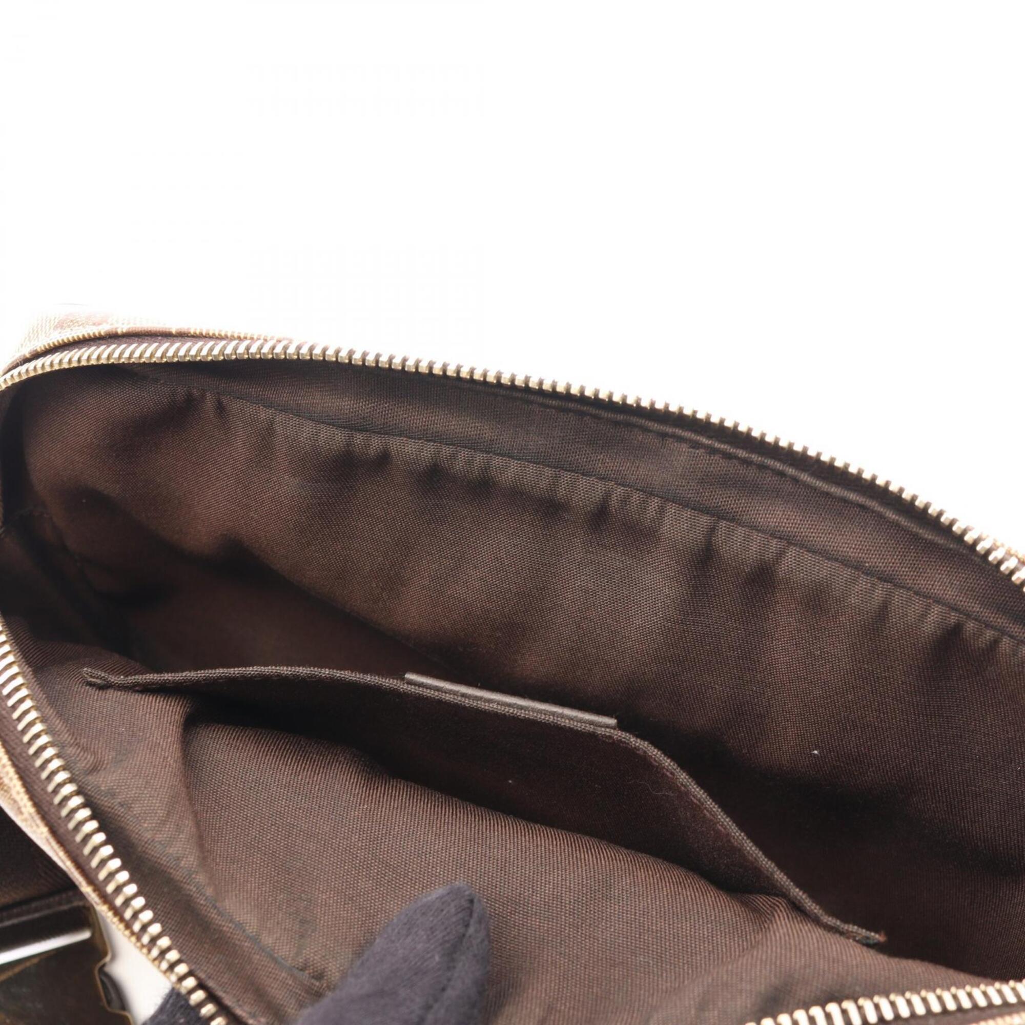 Gucci Beige Brown Pvc Coated Canvas Leather Fanny Pack (Pre-Owned)