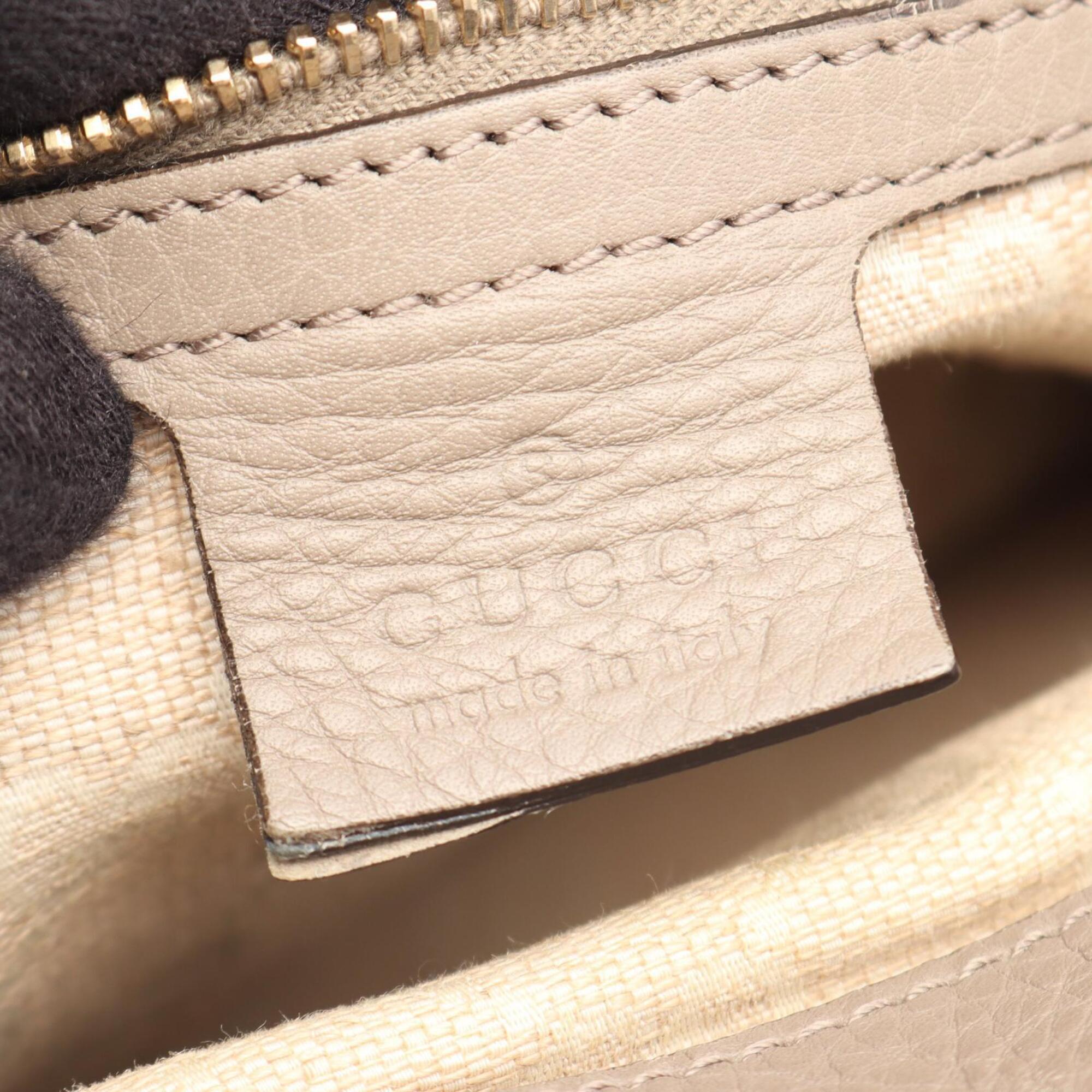 Gucci Beige Leather Handbag Tote Bag (Pre-Owned)