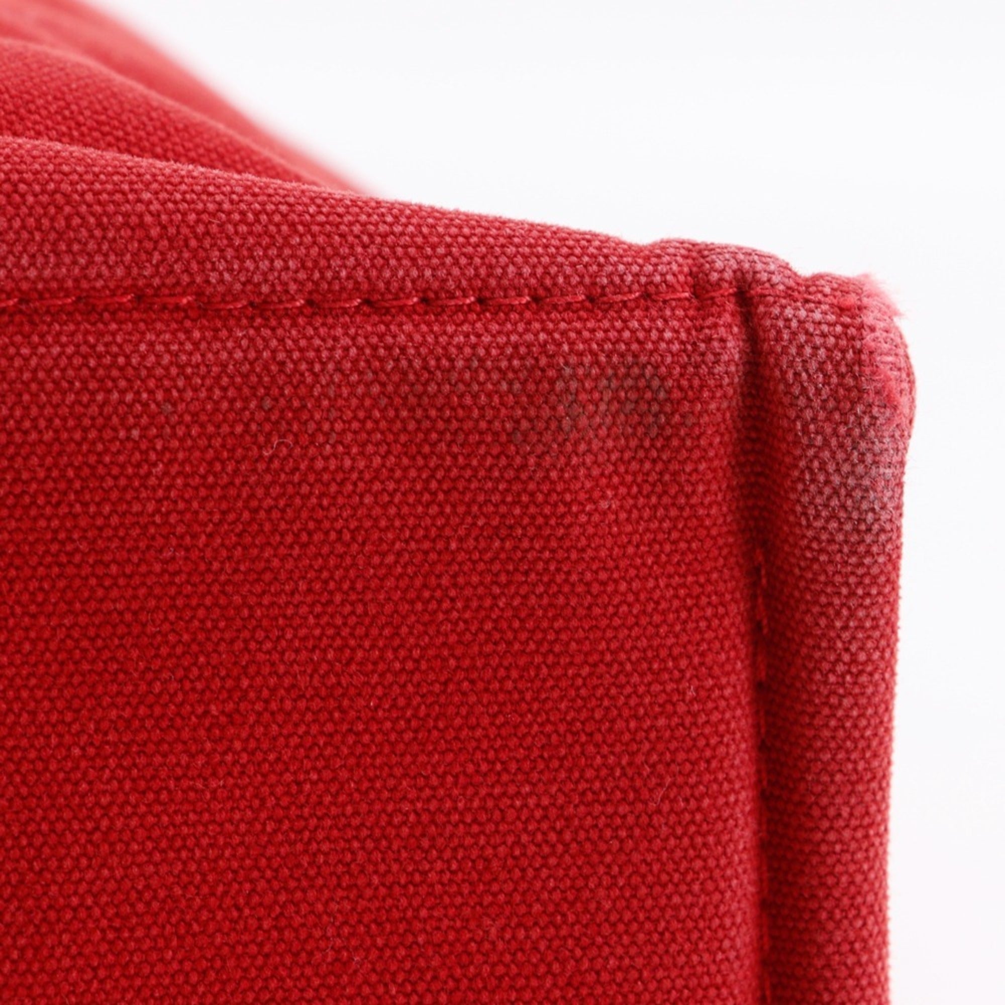 Hermes Red Color Canvas Handbag (Pre-Owned)