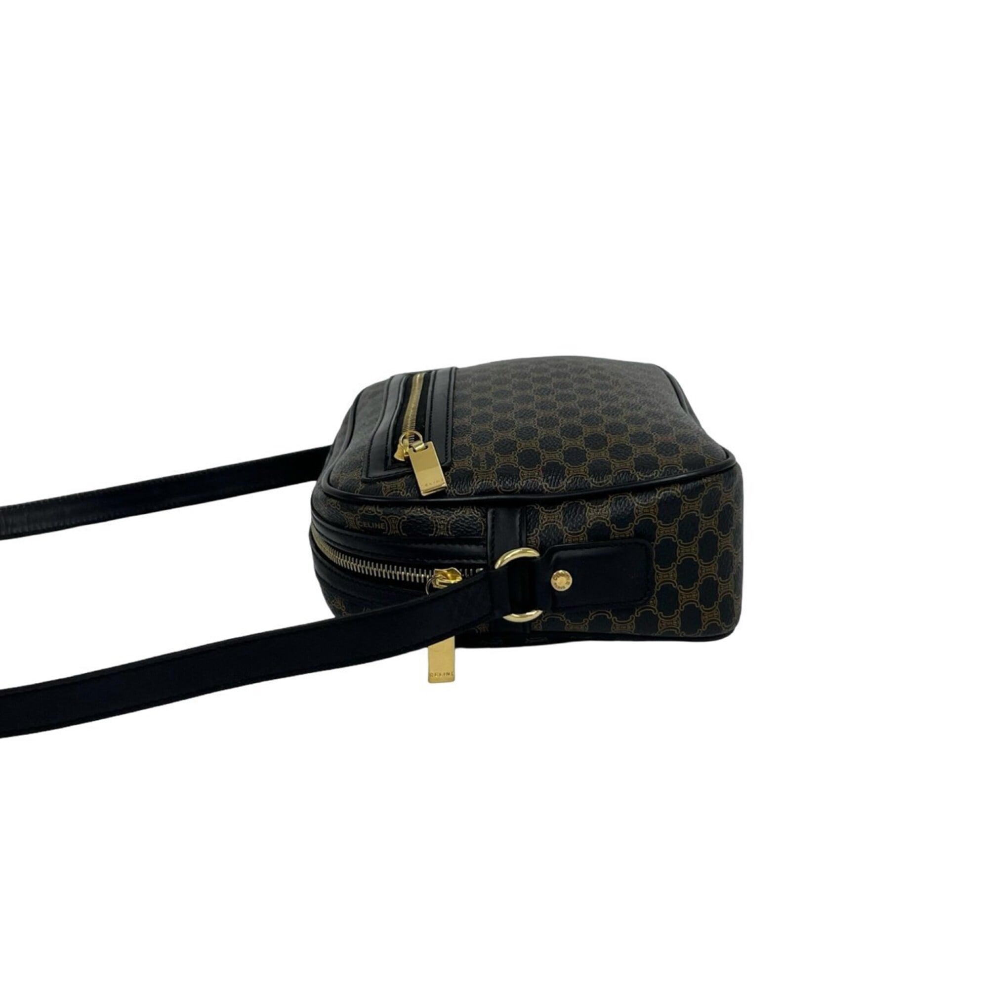 Celine Black Brown Leather Pvc Shoulder Bag (Pre-Owned)