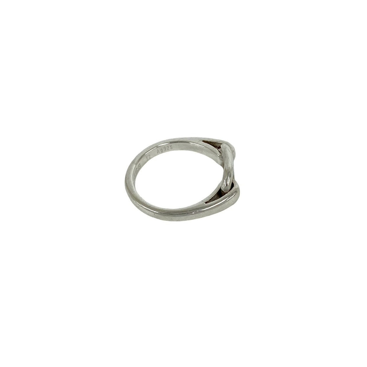 Hermes Silver Silver 925 Band Ring (Pre-Owned)