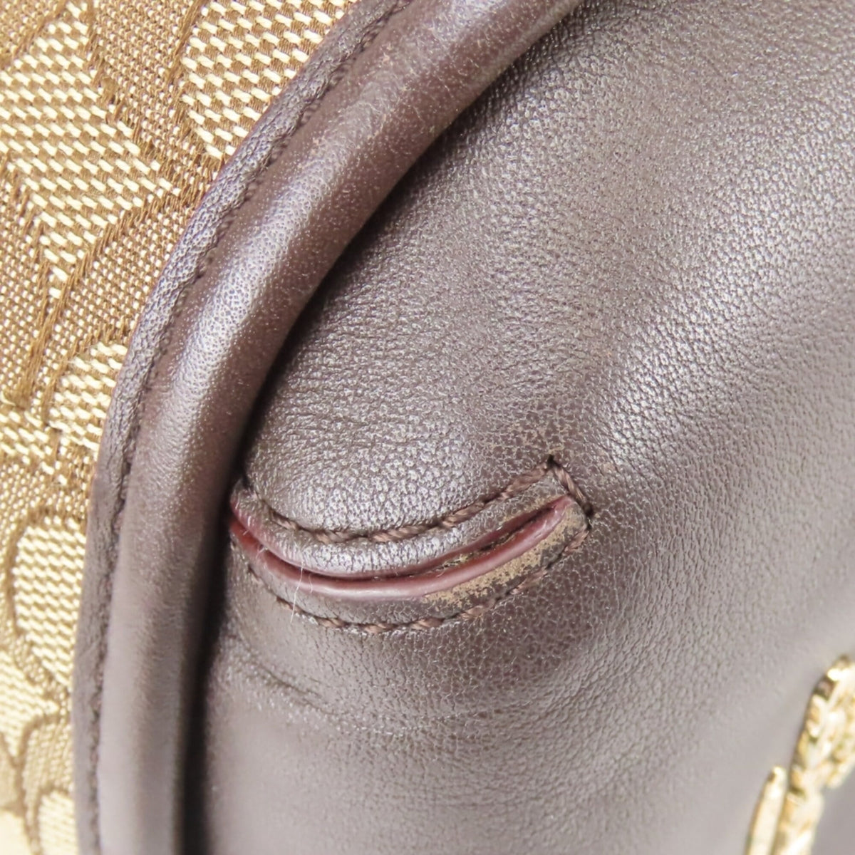 Coach Beige Brown Signature Line Tote Bag (Pre-Owned)
