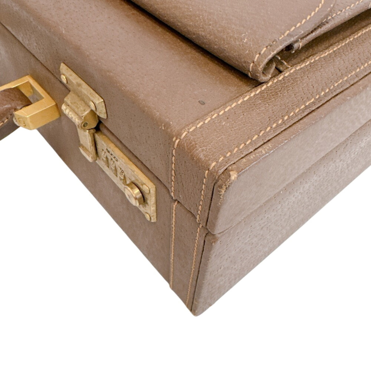 Gucci Brown Leather Attaché Case Handbag (Pre-Owned)