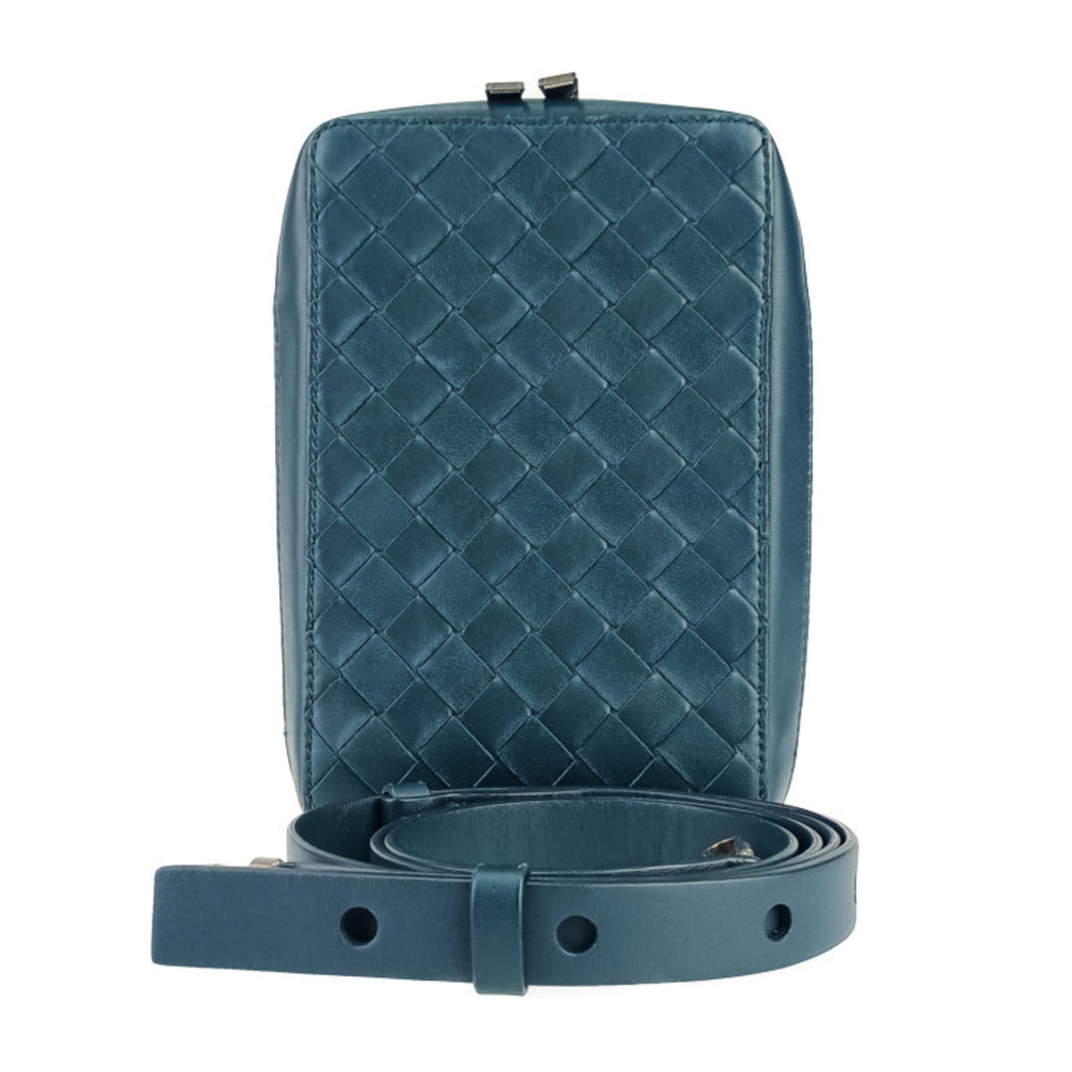 Bottega Veneta Blue Intrecciato Handbag Shoulder Bag Tote Bag (Pre-Owned)