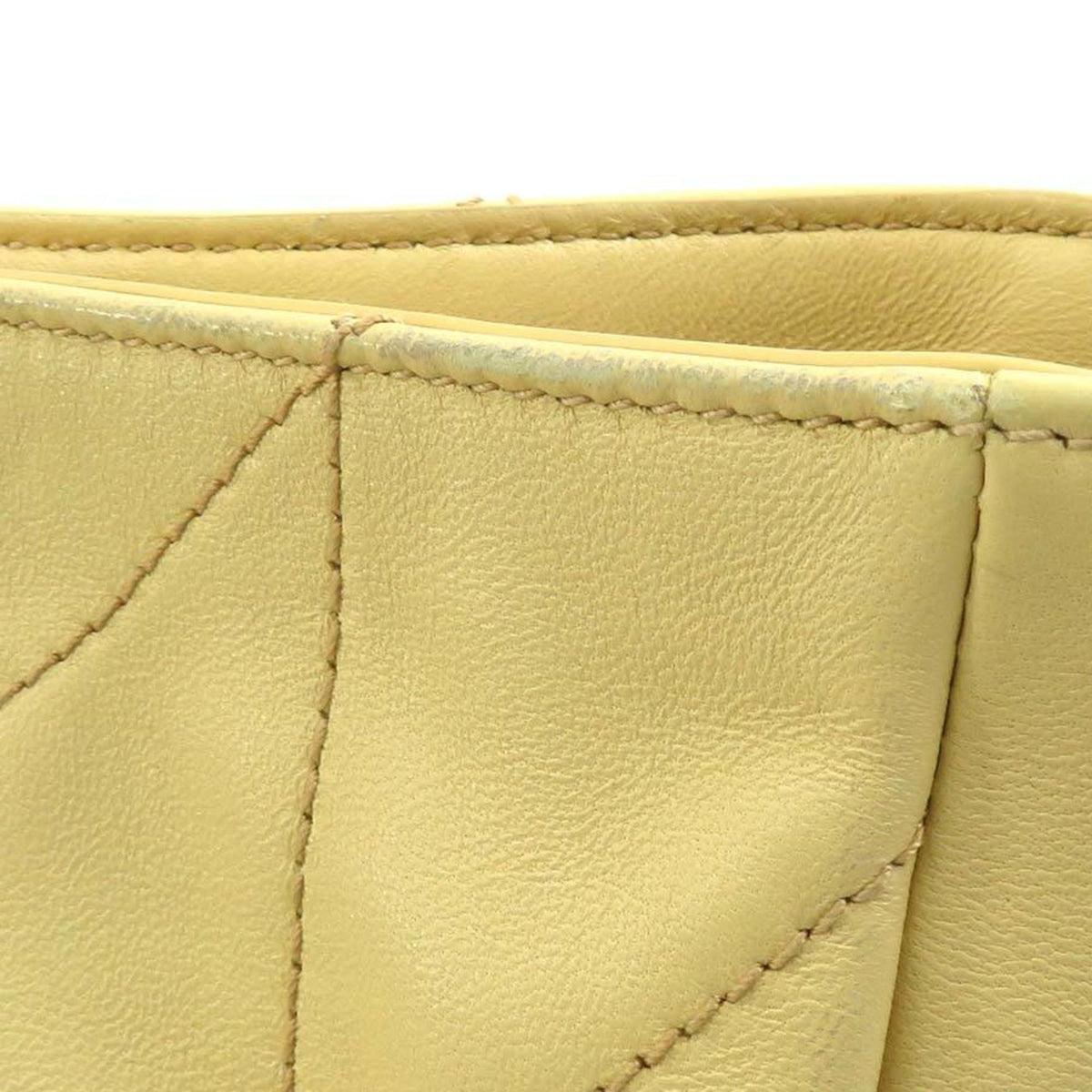 Saint Laurent Cream Yellow Leather Shoulder Bag (Pre-Owned)