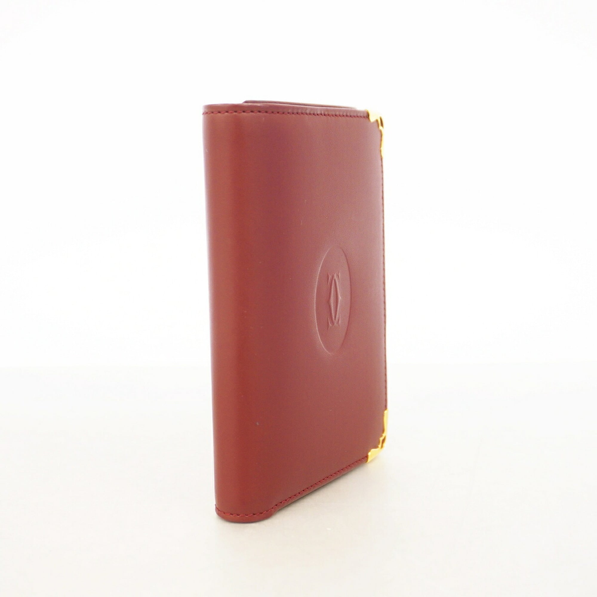 Cartier Bordeaux Leather Wallet (Tri-Fold) (Pre-Owned)