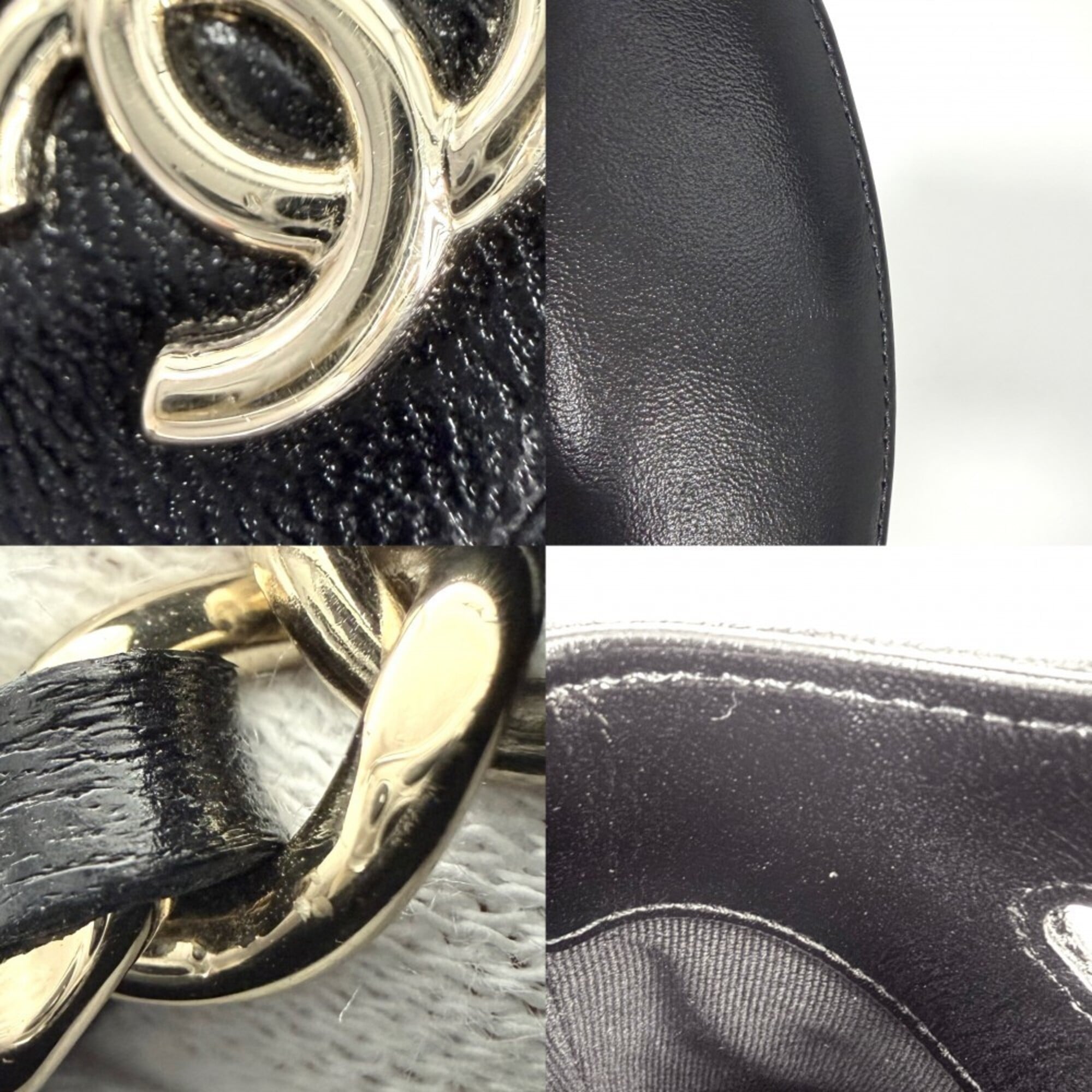 Chanel Matelasse Black Leather Handbag Shoulder Bag (Pre-Owned)