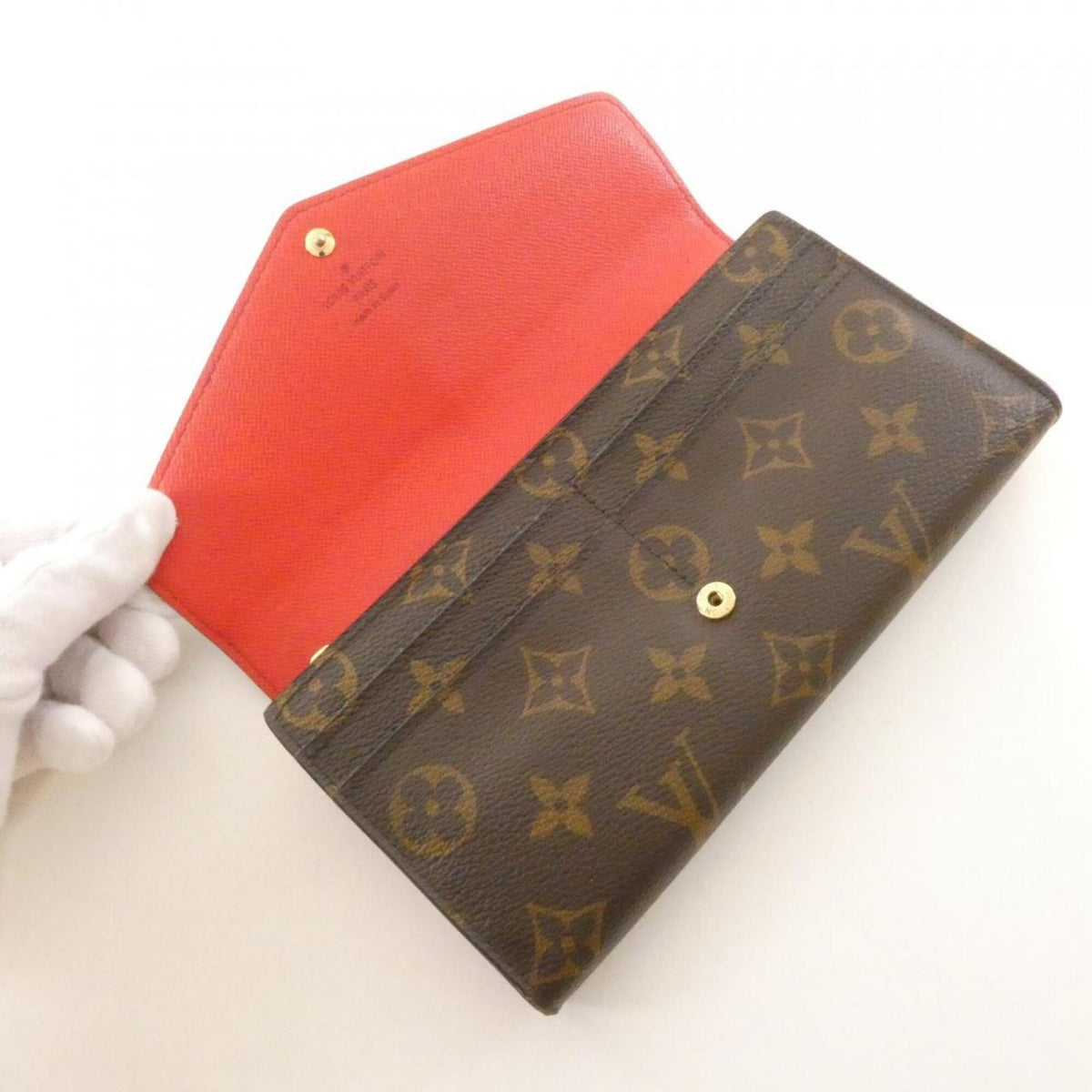 Louis Vuitton Coquelicots Marron Coated Canvas Long Wallet (Bi-Fold) (Pre-Owned)