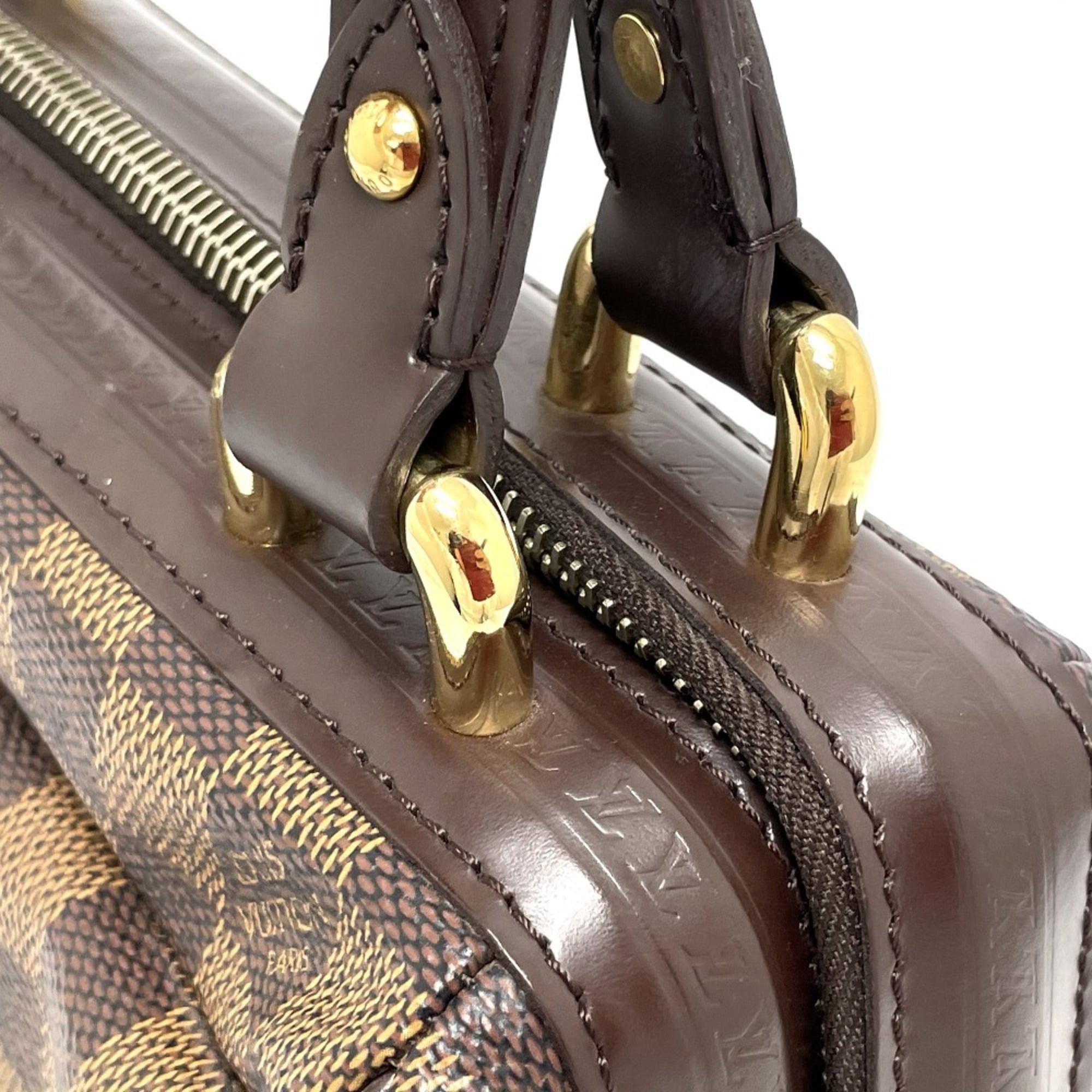 Louis Vuitton Damier Brown Ebene Damier Canvas Leather Handbag (Pre-Owned)