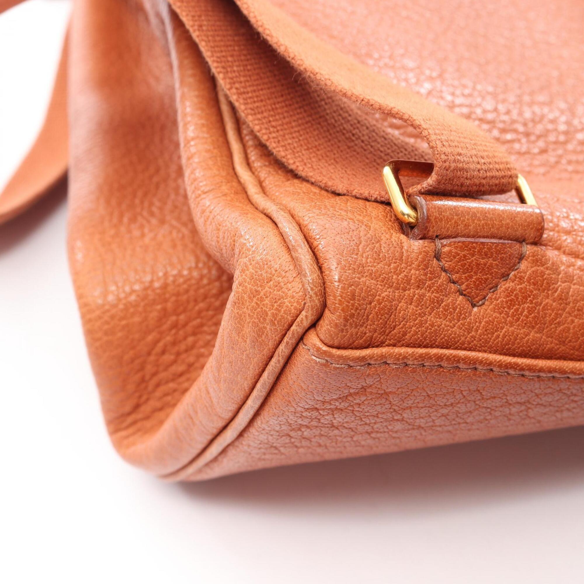 Hermes Brown Buffalo Leather Backpack Handbag (Pre-Owned)