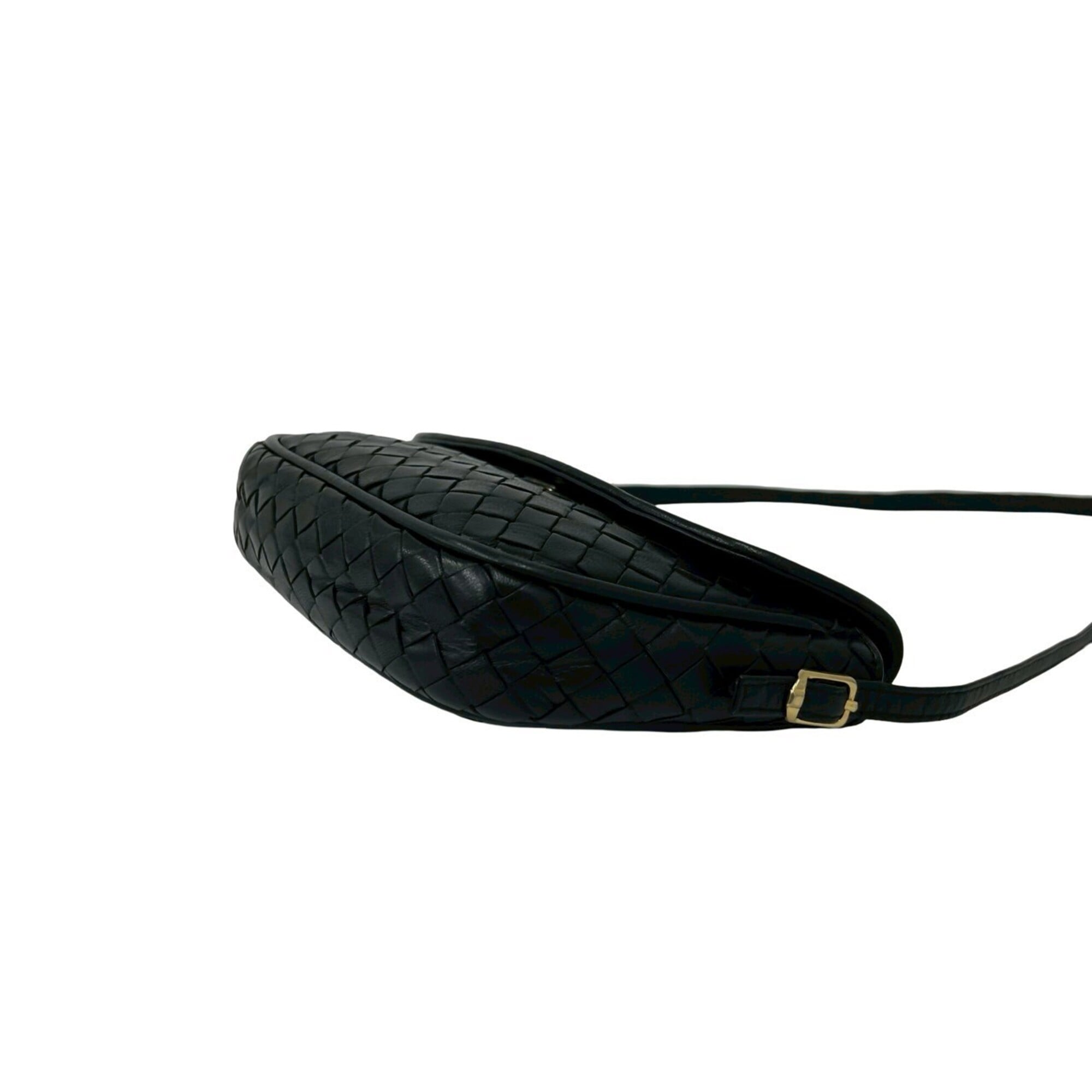 Bottega Veneta Black Leather Pochette Shoulder Bag (Pre-Owned)