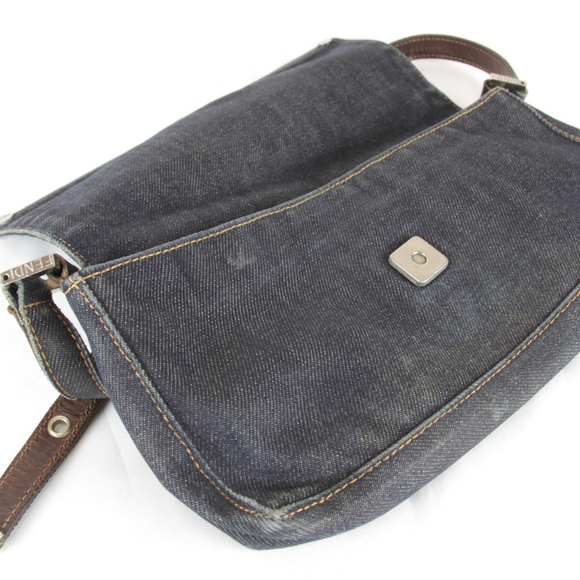 Fendi Navy Denim Shoulder Bag (Pre-Owned)