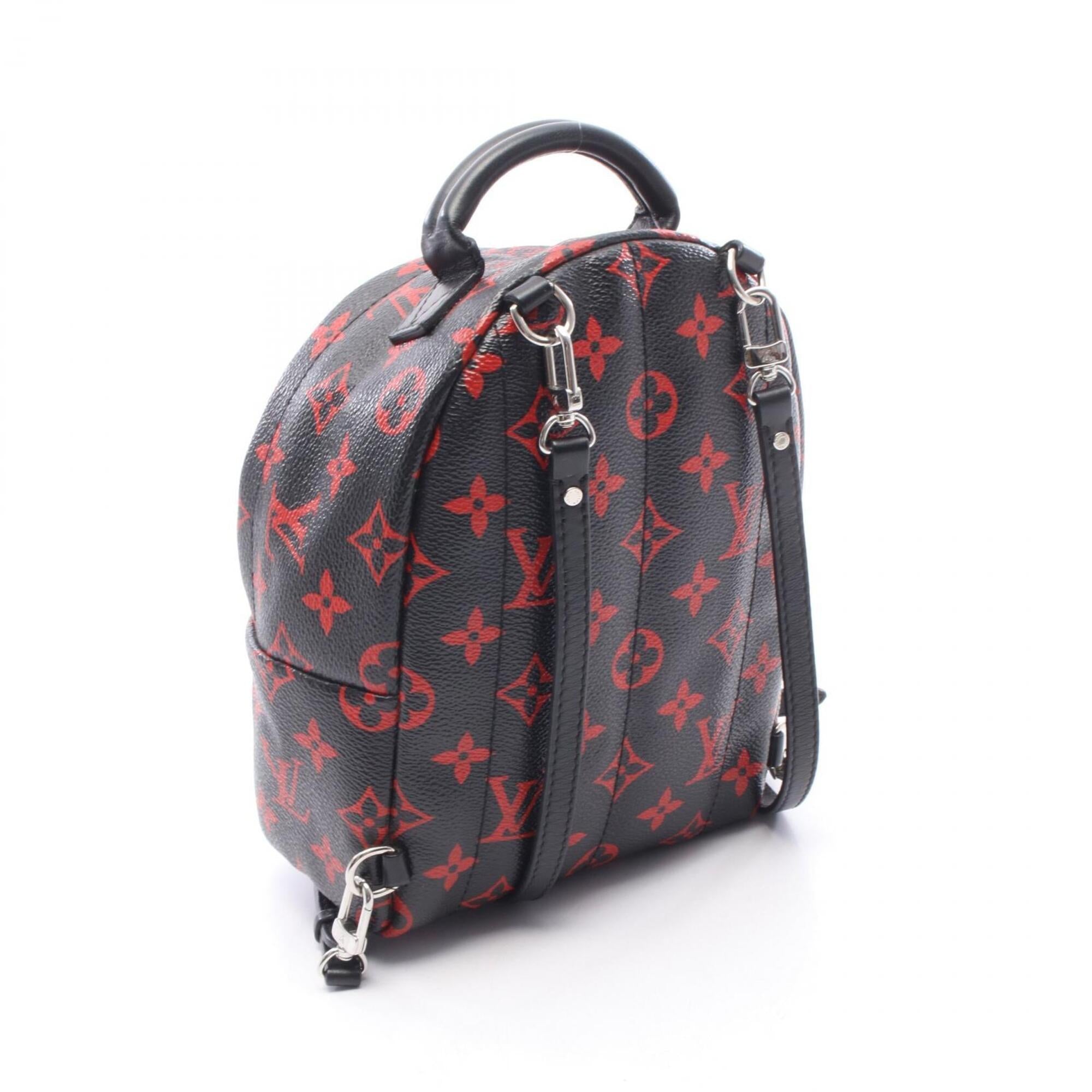 Louis Vuitton Black Red Color Coated Canvas Pvc Leather Backpack Handbag (Pre-Owned)