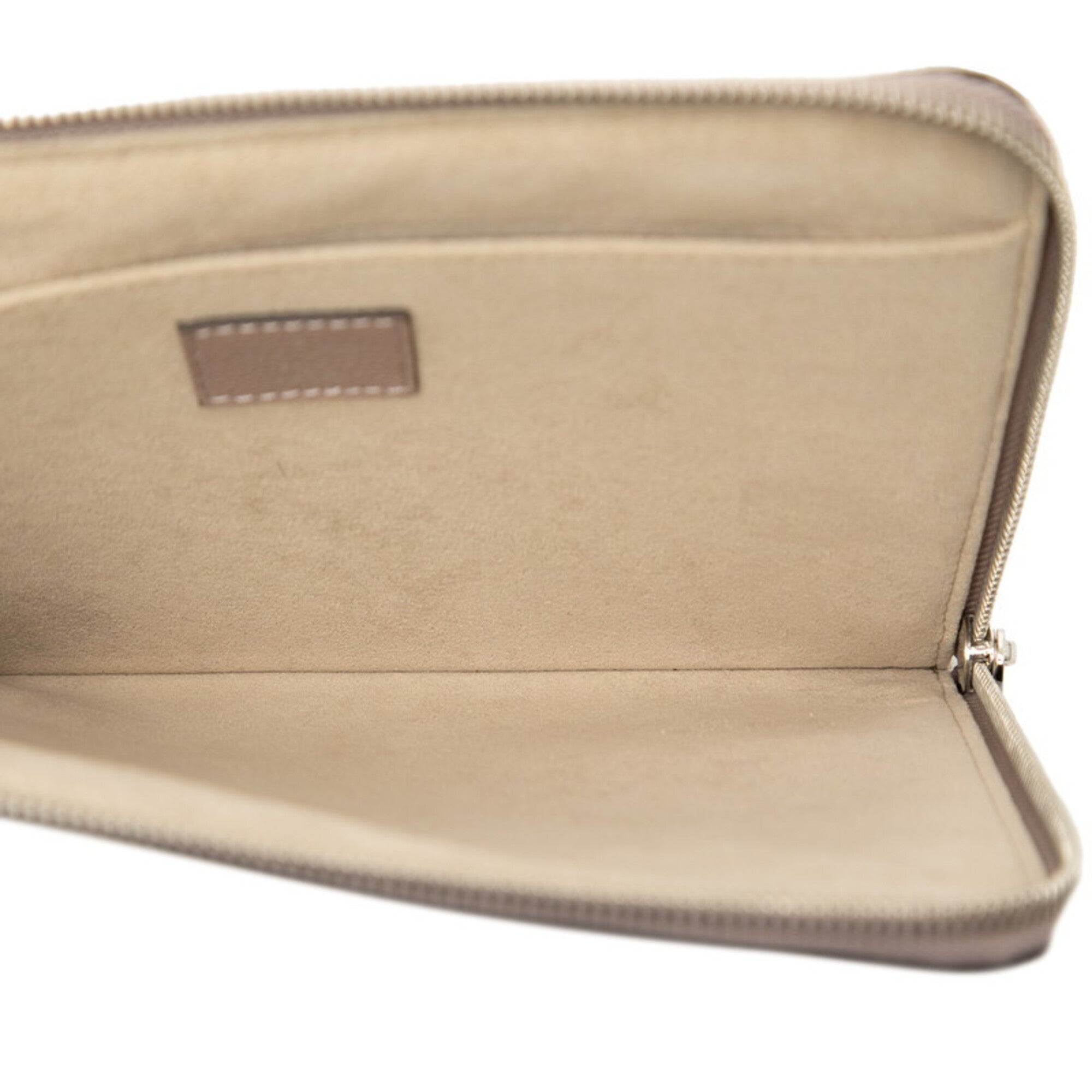 Louis Vuitton Beige Taupe Leather Clutch Bag Pochette (Pre-Owned)