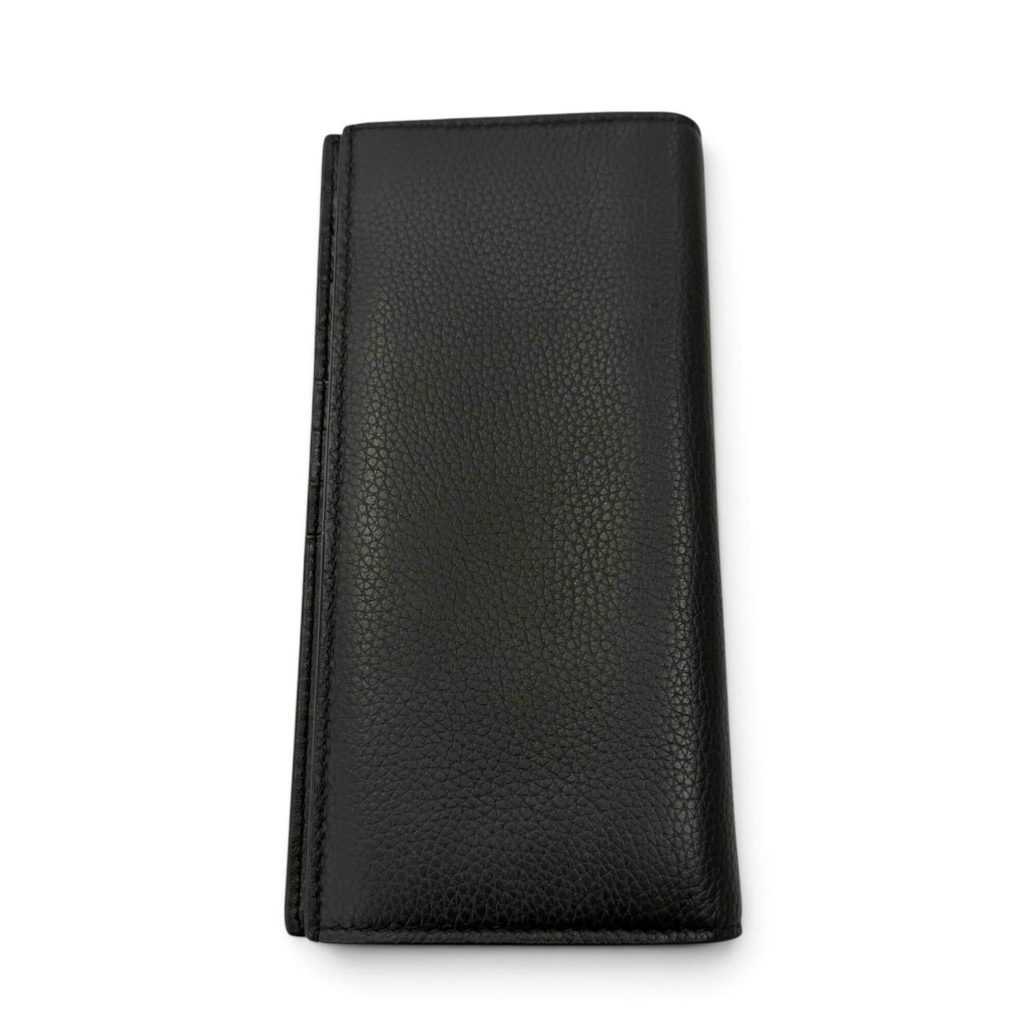 Dior Homme Black Leather Long Wallet (Bi-Fold) (Pre-Owned)