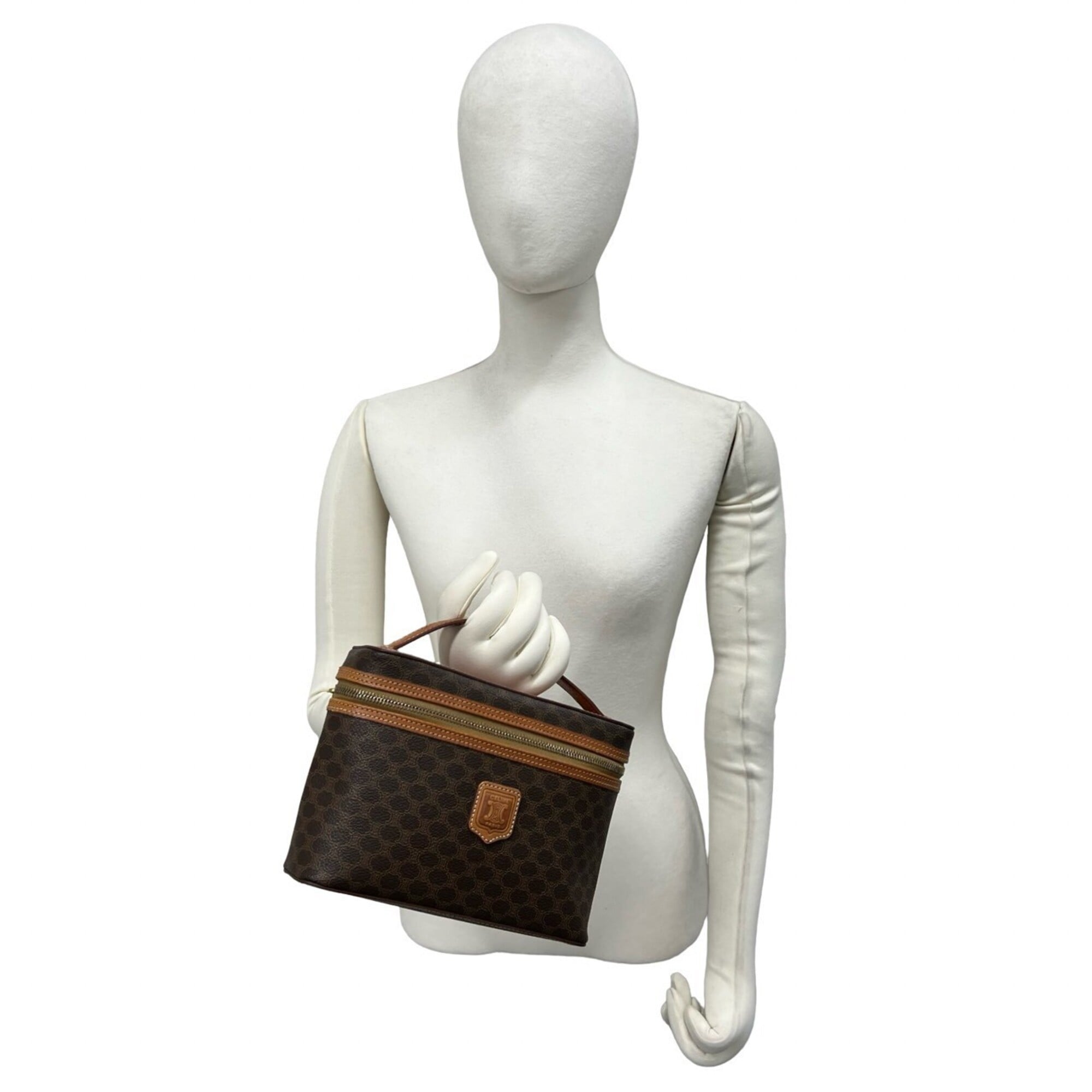 Celine Brown Pvc Leather Handbag Pouch Vanity Bag (Pre-Owned)