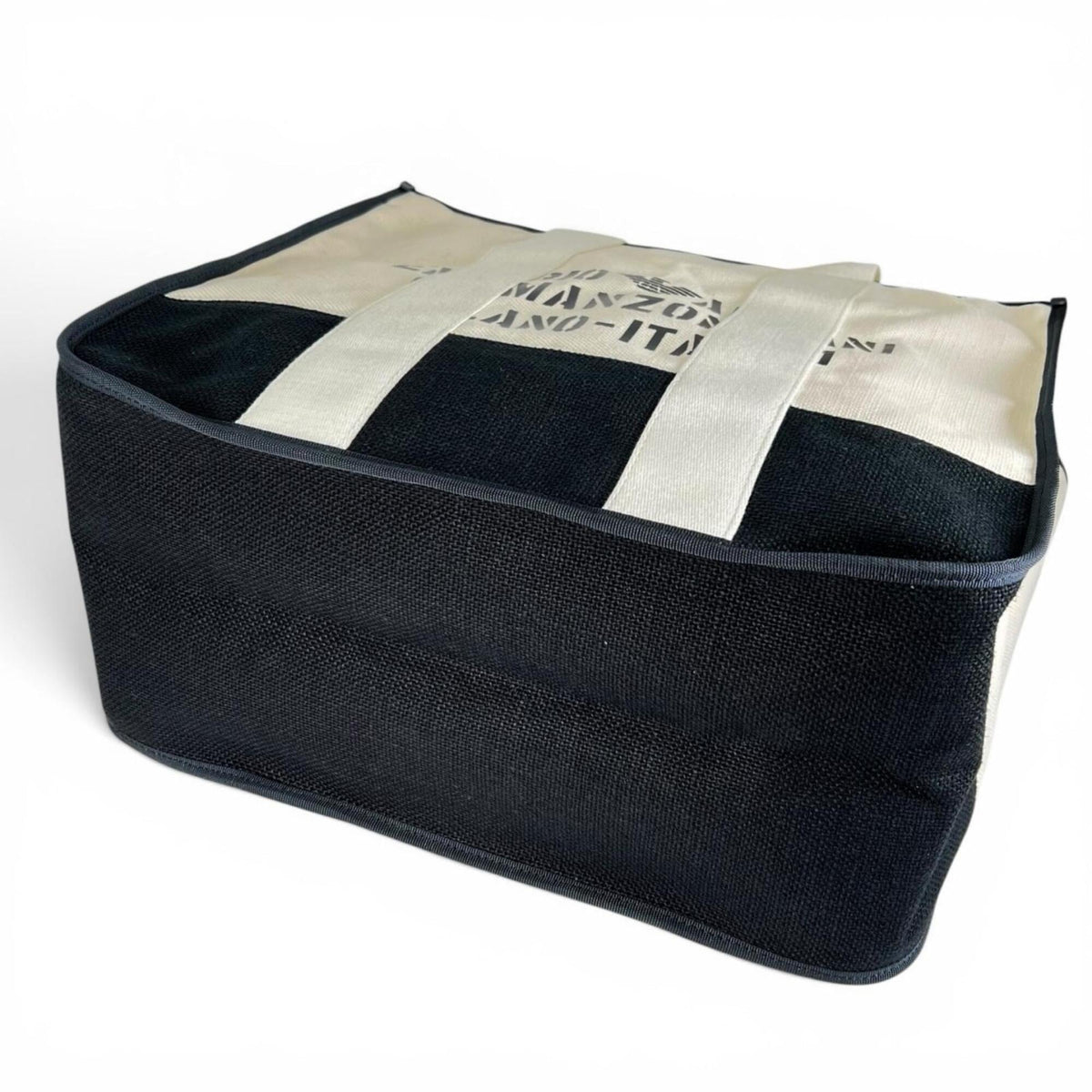 Emporio Armani Black White Pouch Tote Bag (Pre-Owned)