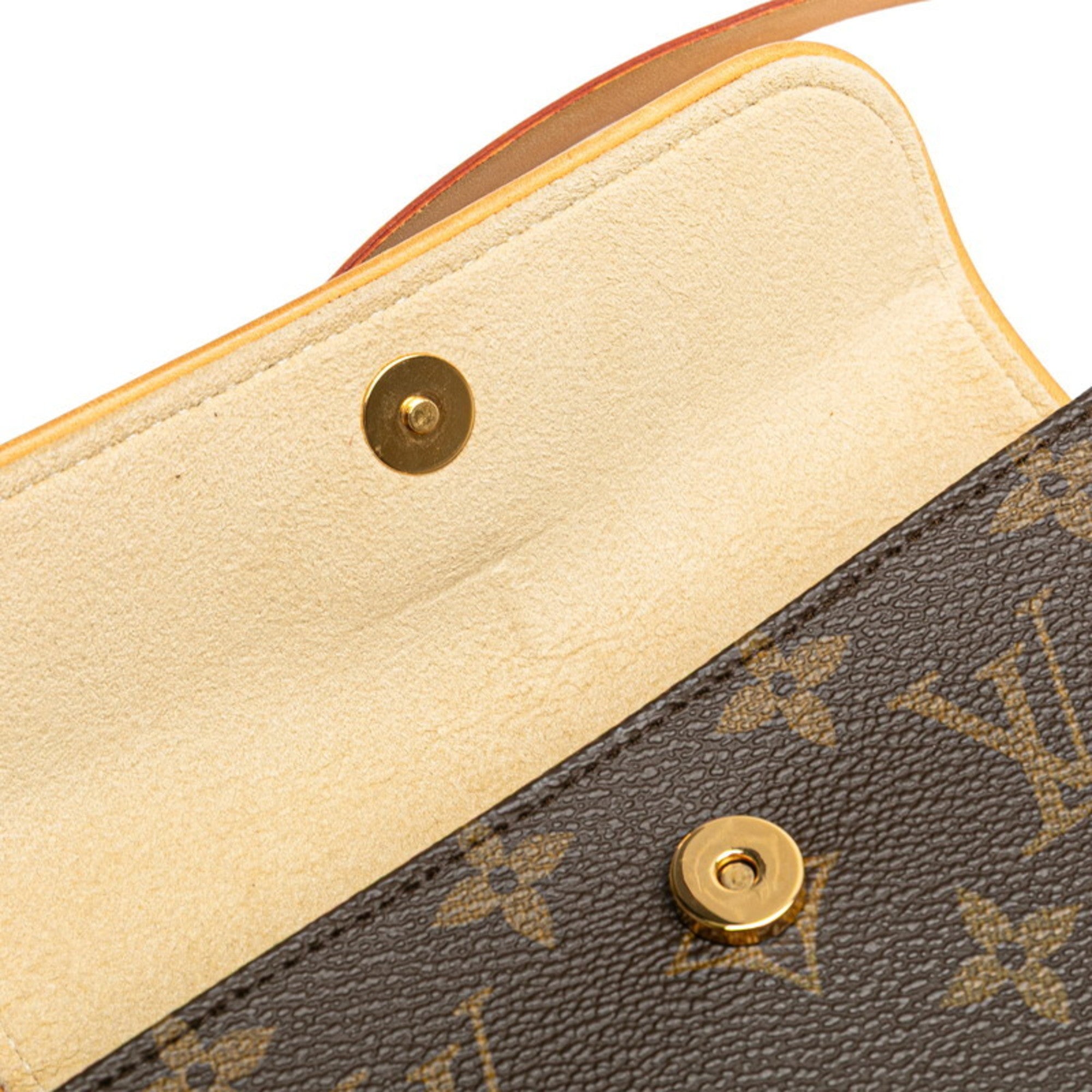 Louis Vuitton Monogram Brown Pvc Leather Pochette Sling Bag (Pre-Owned)