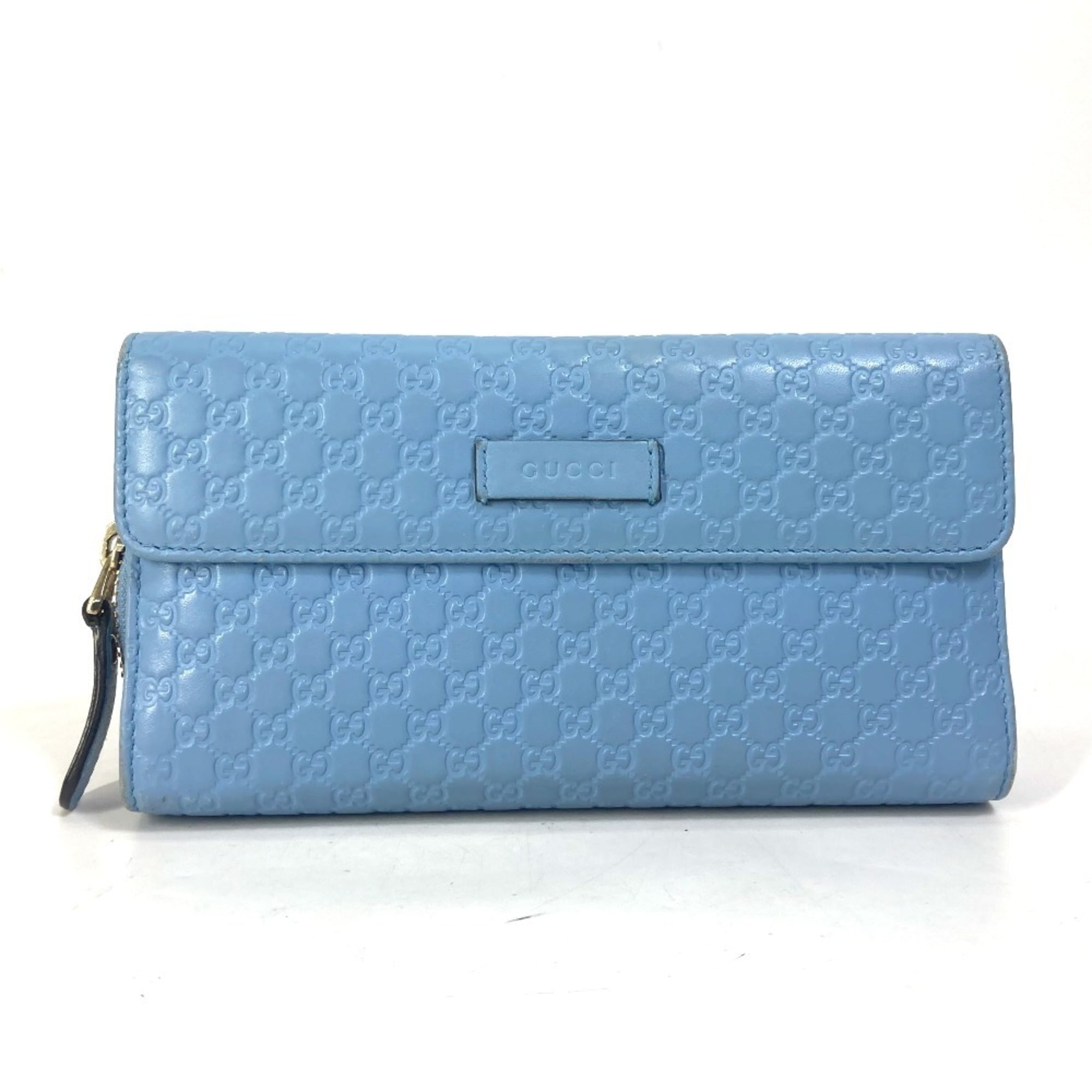 Gucci Light Blue Leather Long Wallet (Bi-Fold) (Pre-Owned)