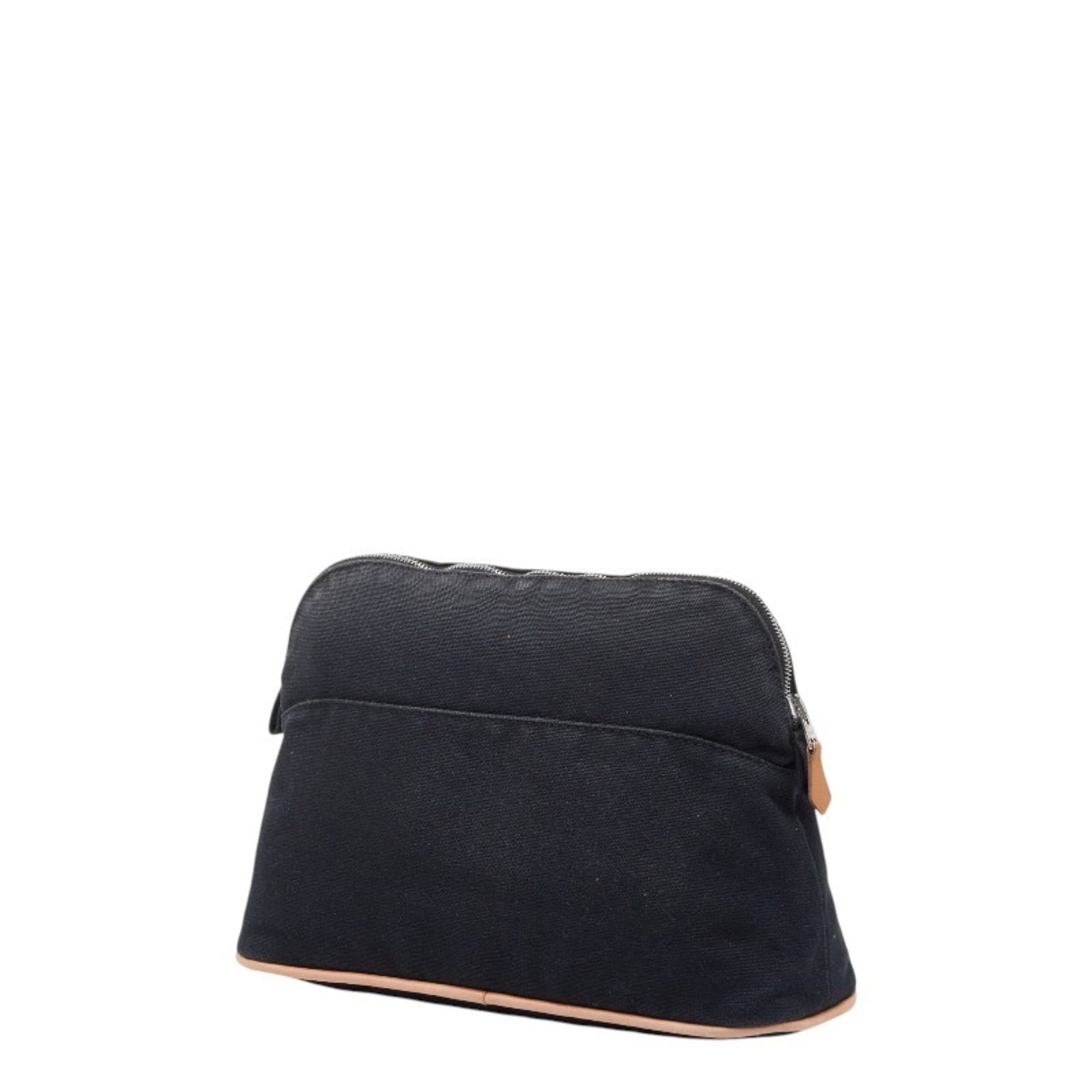 Hermes Bolide Black Canvas Leather Pouch (Pre-Owned)