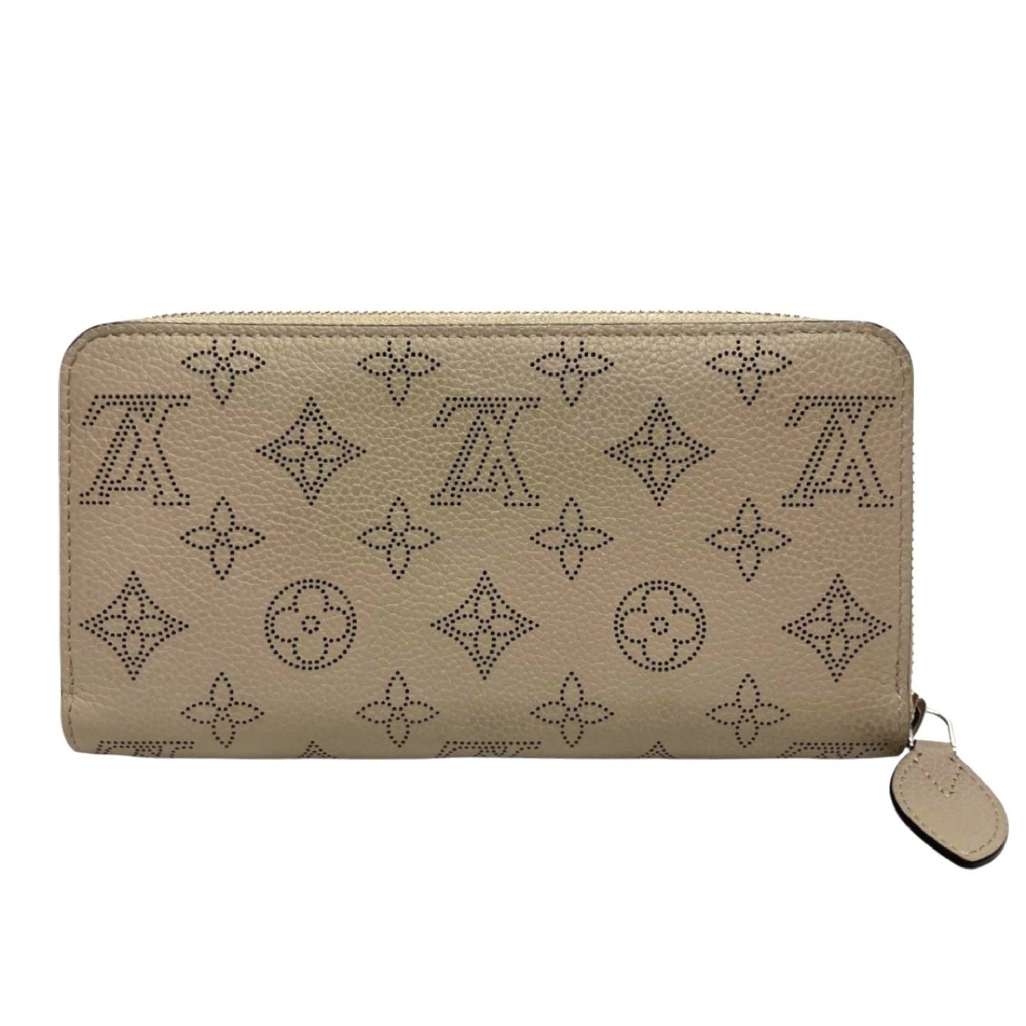 Louis Vuitton Mahina Beige Leather Long Wallet (Bi-Fold) (Pre-Owned)