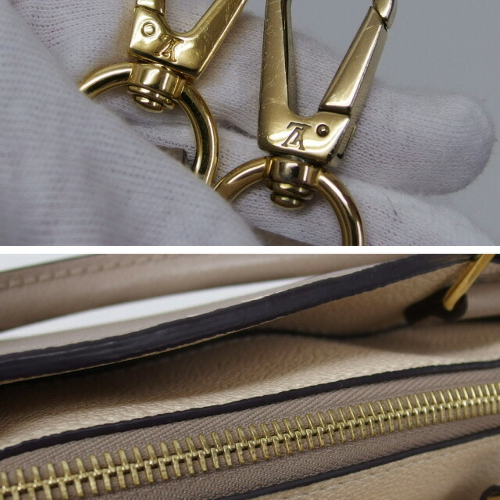 Louis Vuitton Gray Beige Grayish Monogram Empreinte Leather Handbag Shoulder Bag Tote Bag (Pre-Owned)