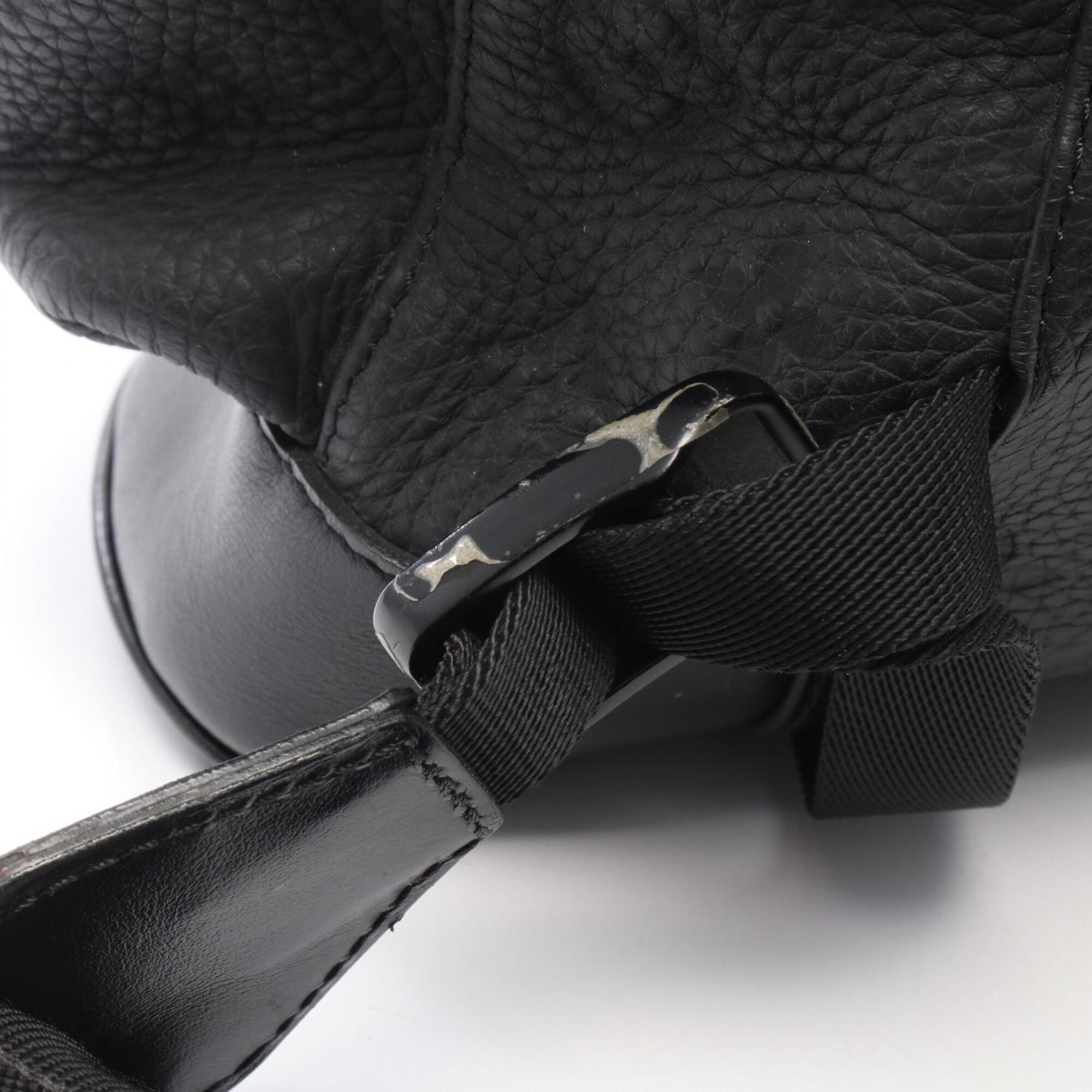 Louis Vuitton Black Noir Leather Backpack (Pre-Owned)