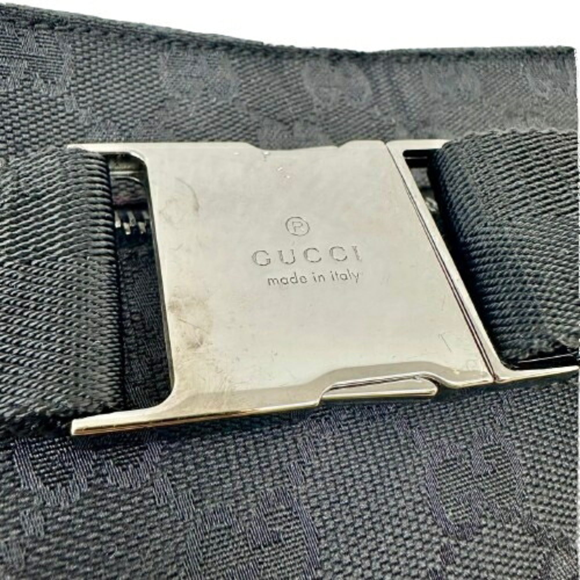 Gucci Black Canvas Shoulder Bag Sling Bag (Pre-Owned)