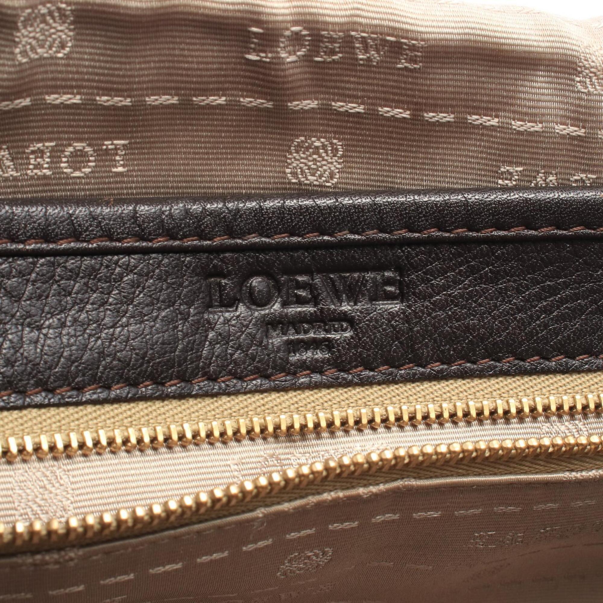 Loewe Brown Leather Handbag Shoulder Bag (Pre-Owned)
