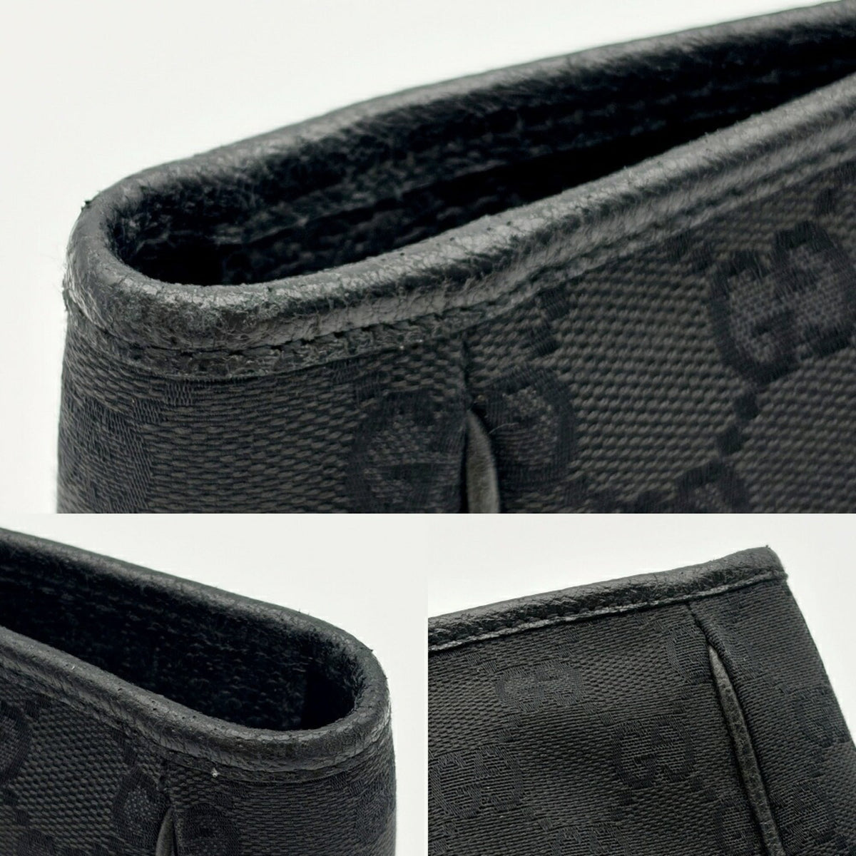 Gucci Black Gg Canvas Leather Tote Bag (Pre-Owned)