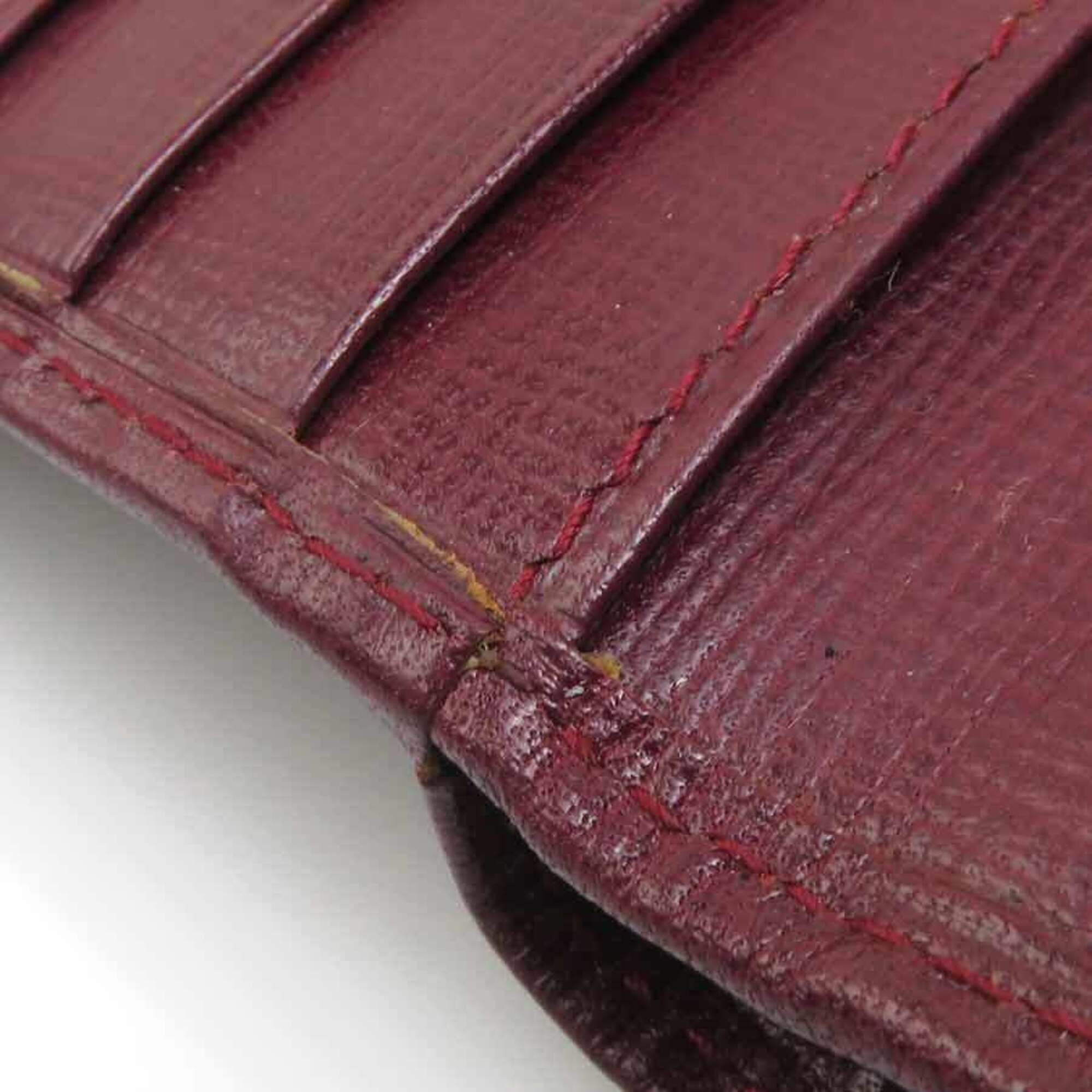 Cartier Bordeaux Leather Wallet (Tri-Fold) (Pre-Owned)