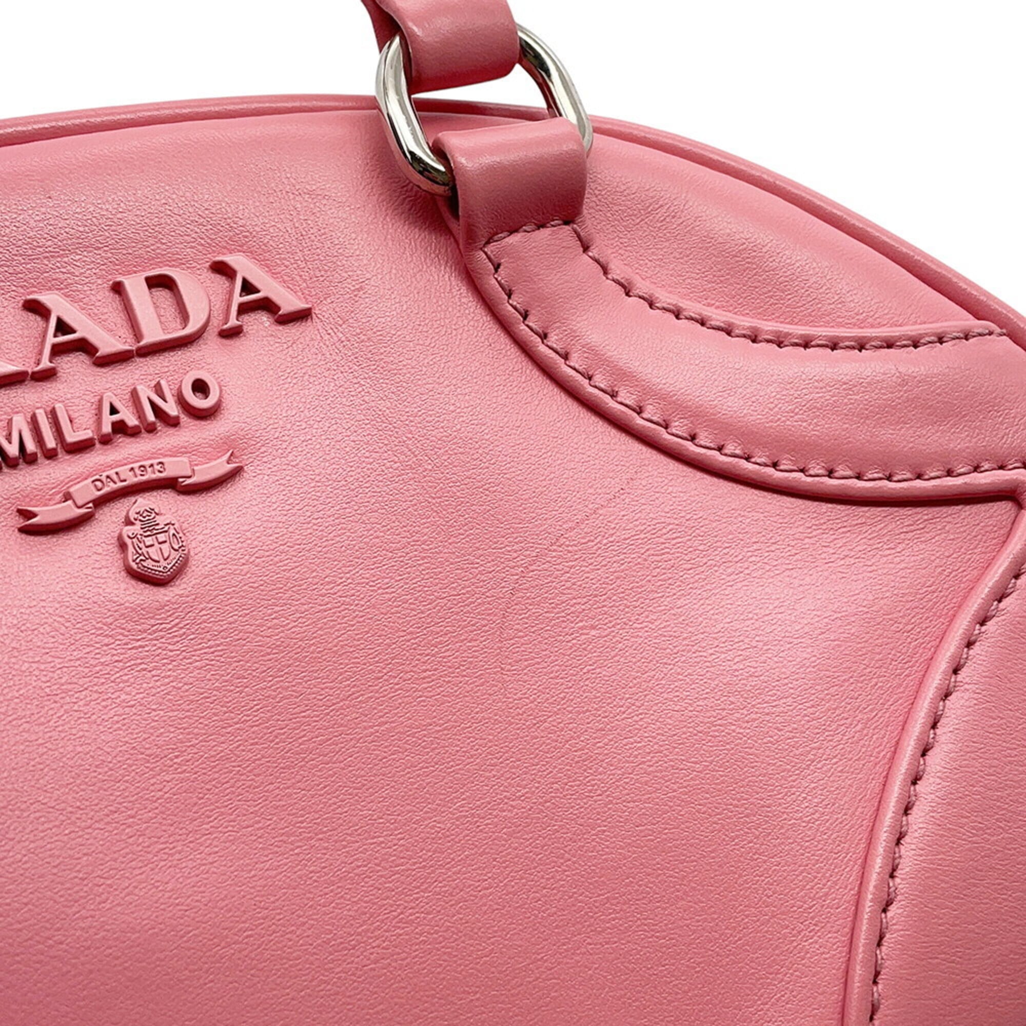 Prada Pink Leather Handbag Shoulder Bag (Pre-Owned)