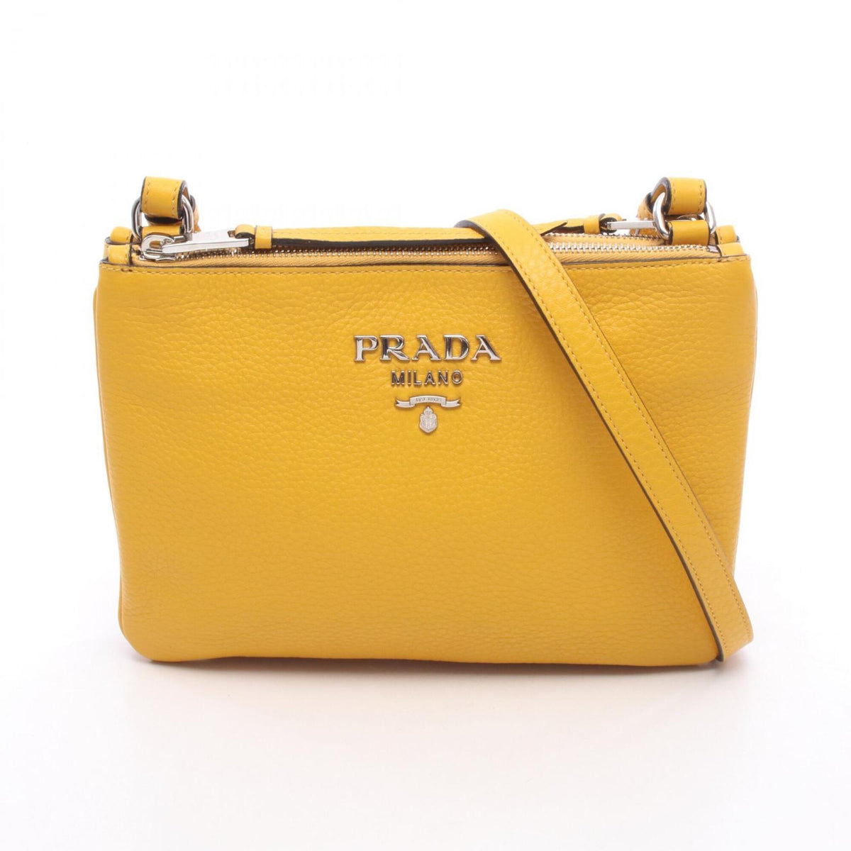 Prada Yellow Leather Handbag Shoulder Bag (Pre-Owned)