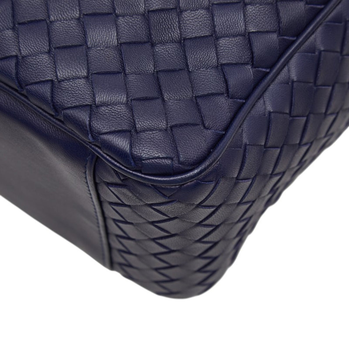 Bottega Veneta Navy Leather Handbag Shoulder Bag (Pre-Owned)