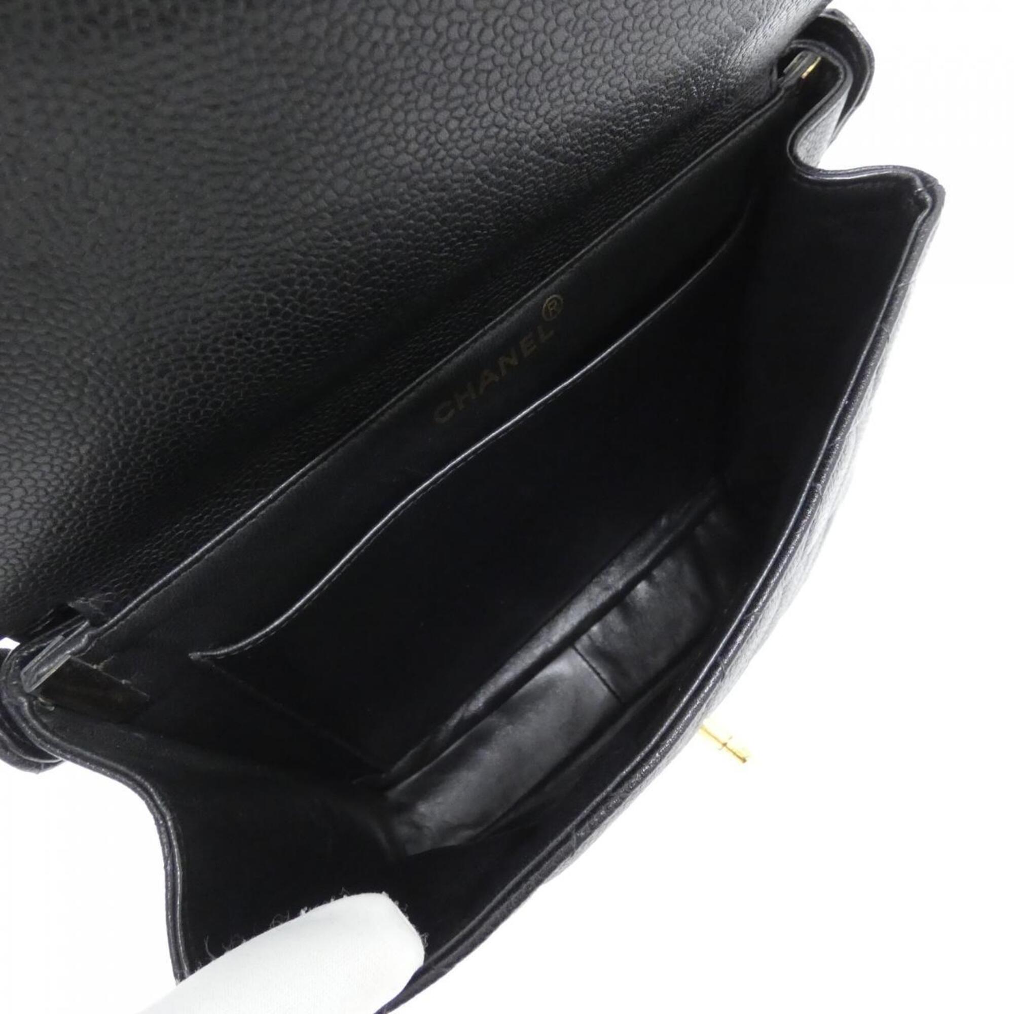 Chanel Black Grained Calfskin Shoulder Bag (Pre-Owned)