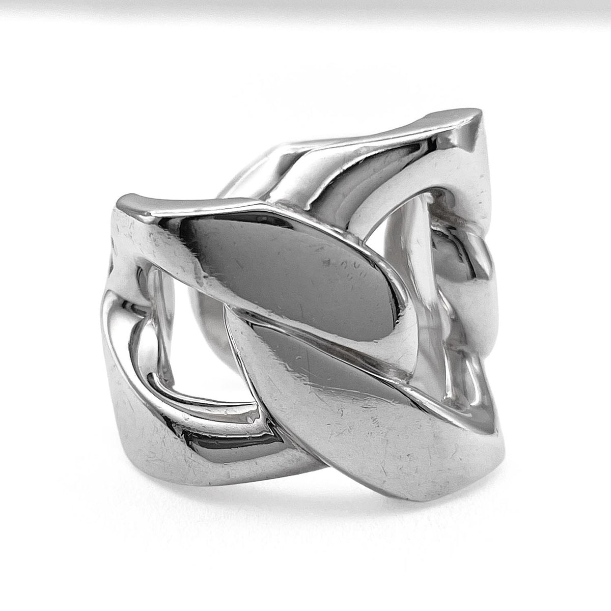 Hermes Silver Silver 925 Band Ring (Pre-Owned)