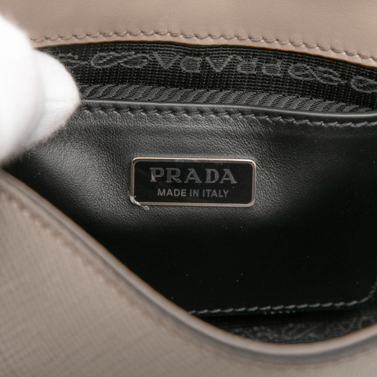 Prada Grayish Leather Shoulder Bag (Pre-Owned)