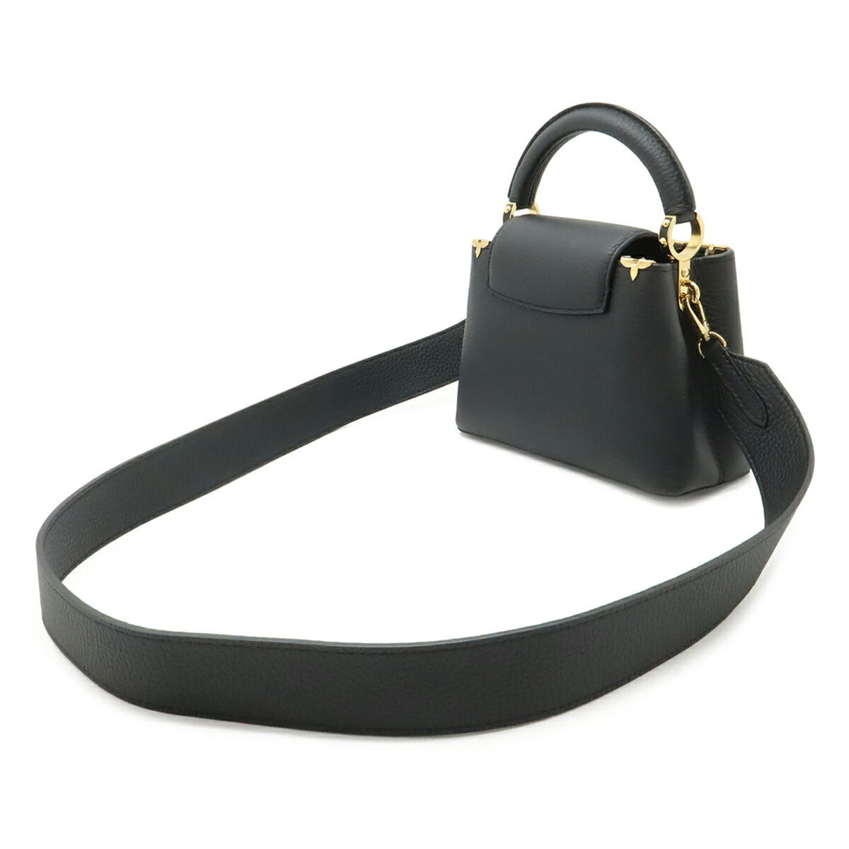 Louis Vuitton Black Noir Leather Handbag Shoulder Bag (Pre-Owned)